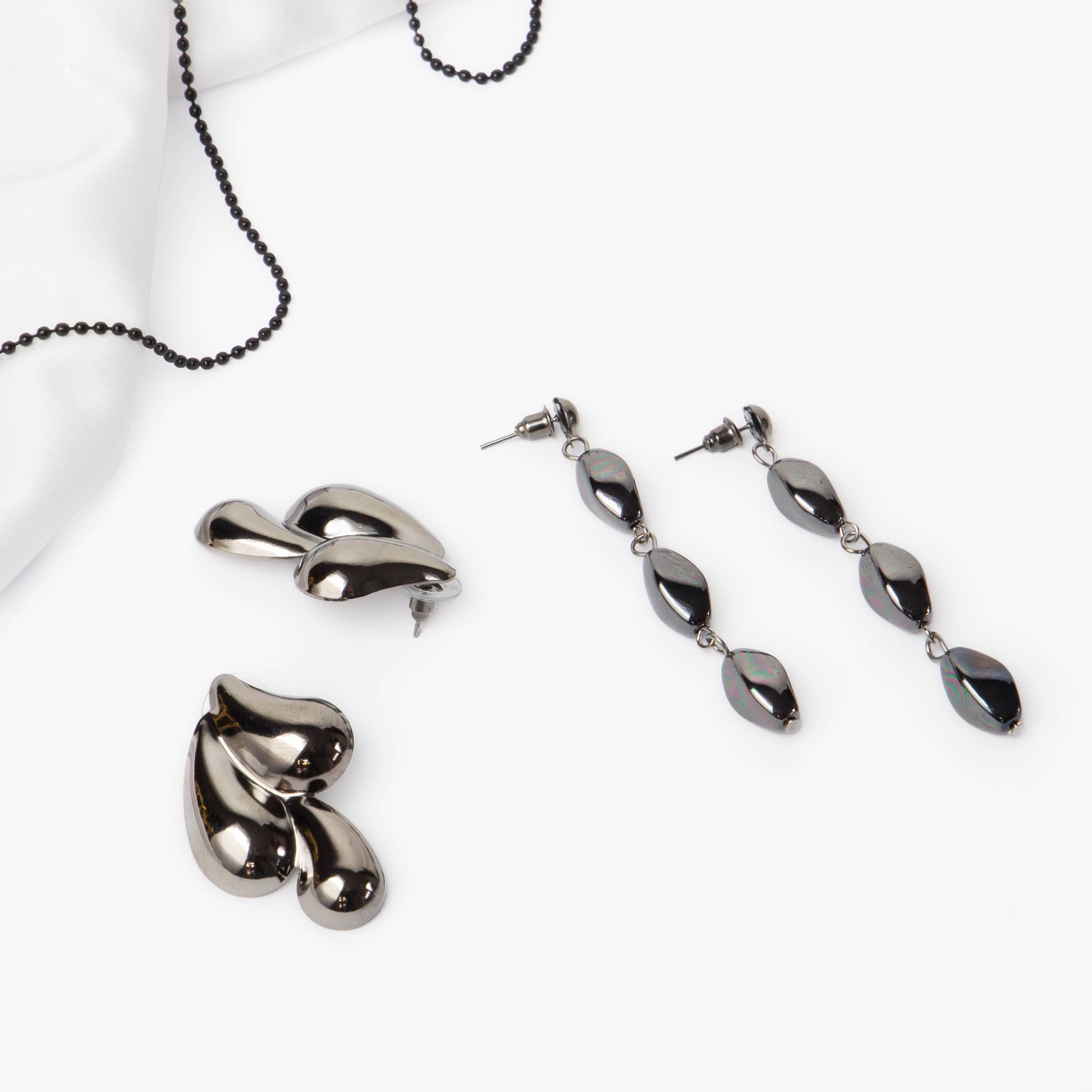 Cercei metalici infinity, set 2 - Gri Antracit