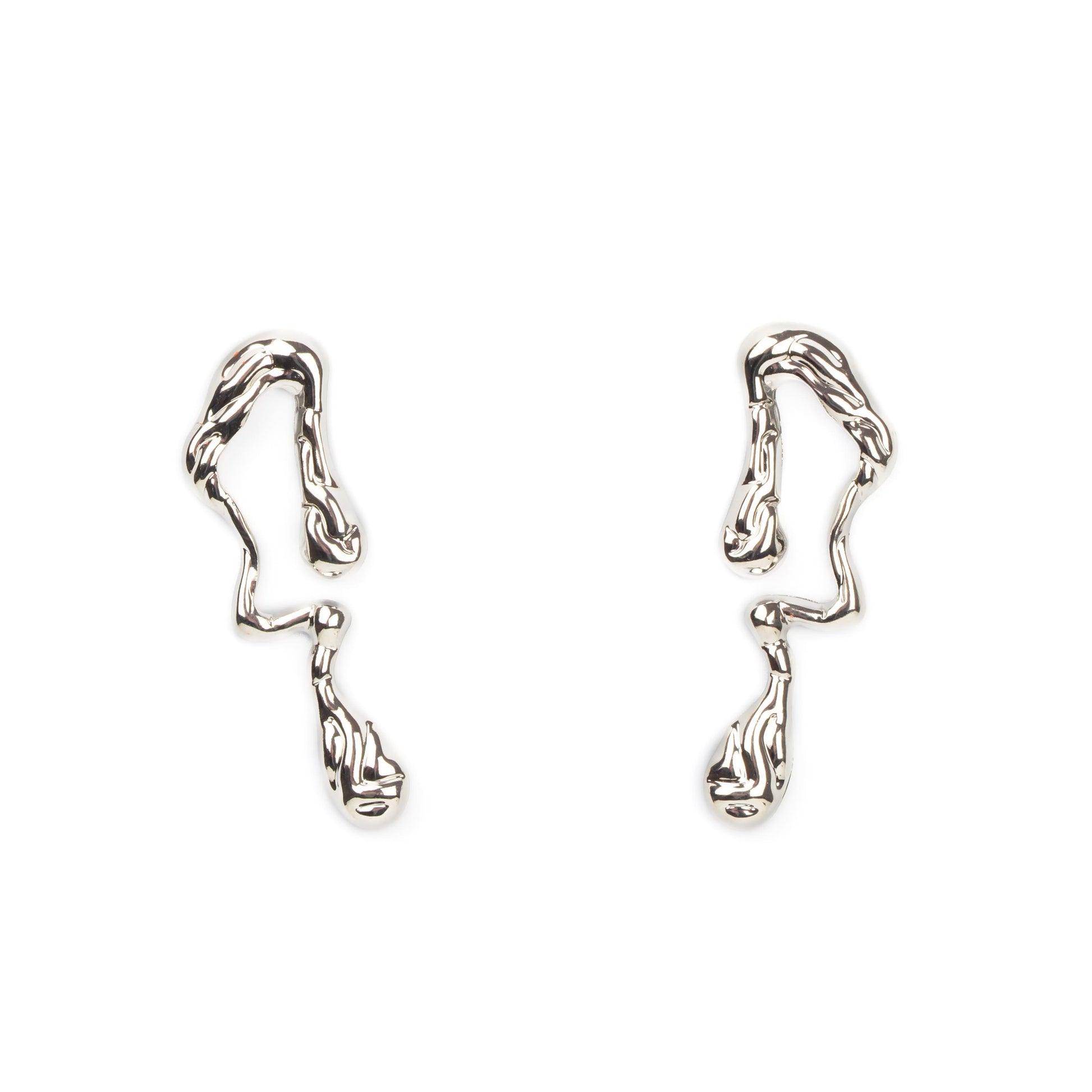 Cercei metalici liquid chic, set 2 - Argintiu