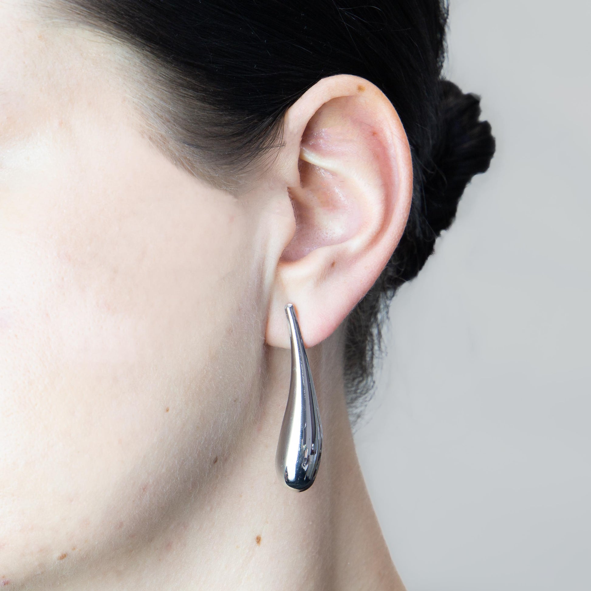Cercei metalici liquid chic, set 2 - Argintiu