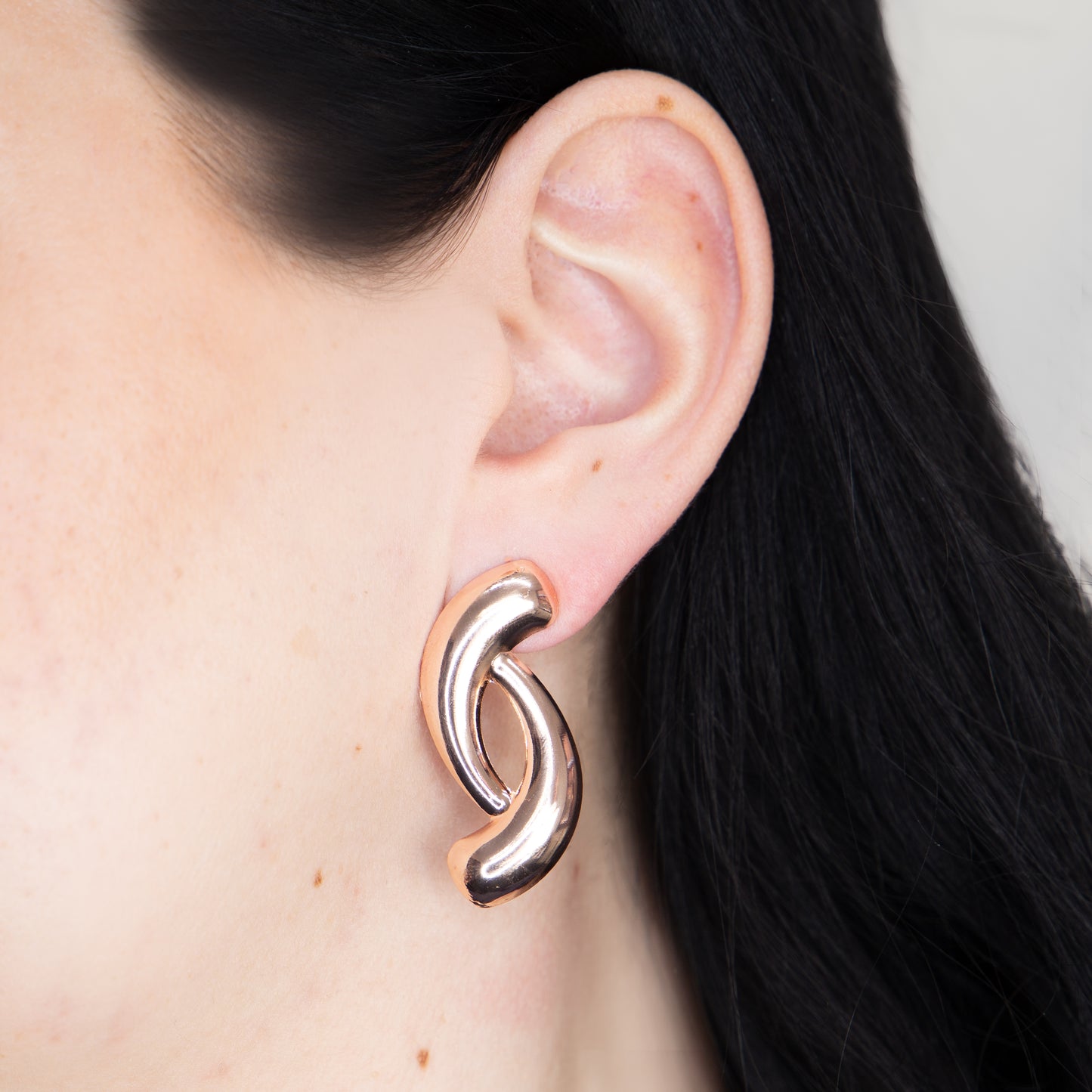 Cercei metalici Luminous Curve - Rose Gold