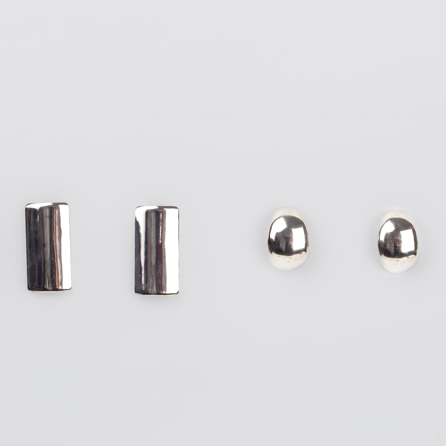 Cercei metalici maximal chic, set 2 - Argintiu