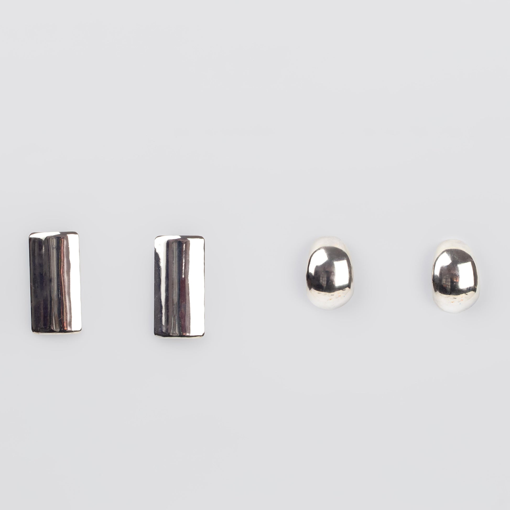 Cercei metalici maximal chic, set 2 - Argintiu