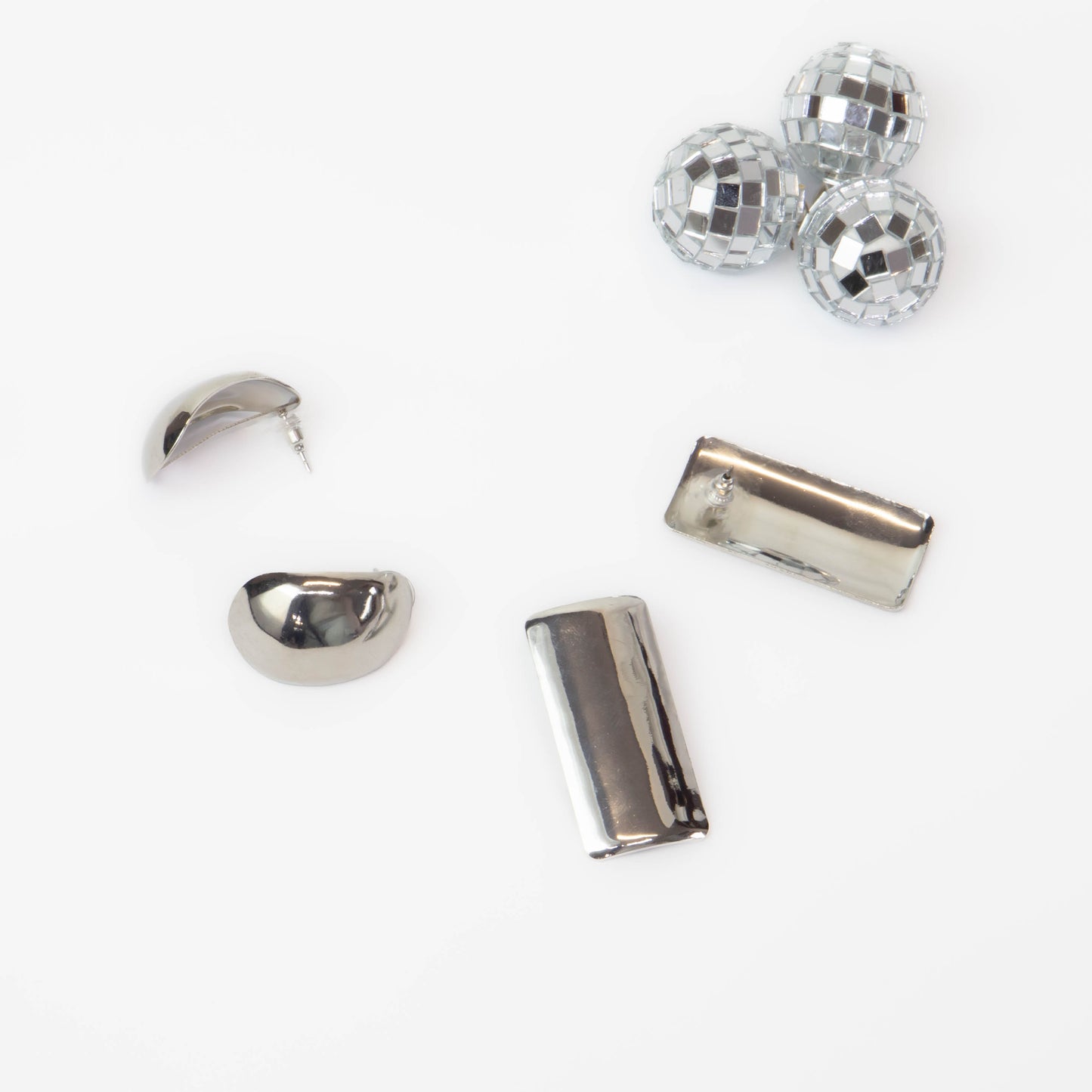 Cercei metalici maximal chic, set 2 - Argintiu
