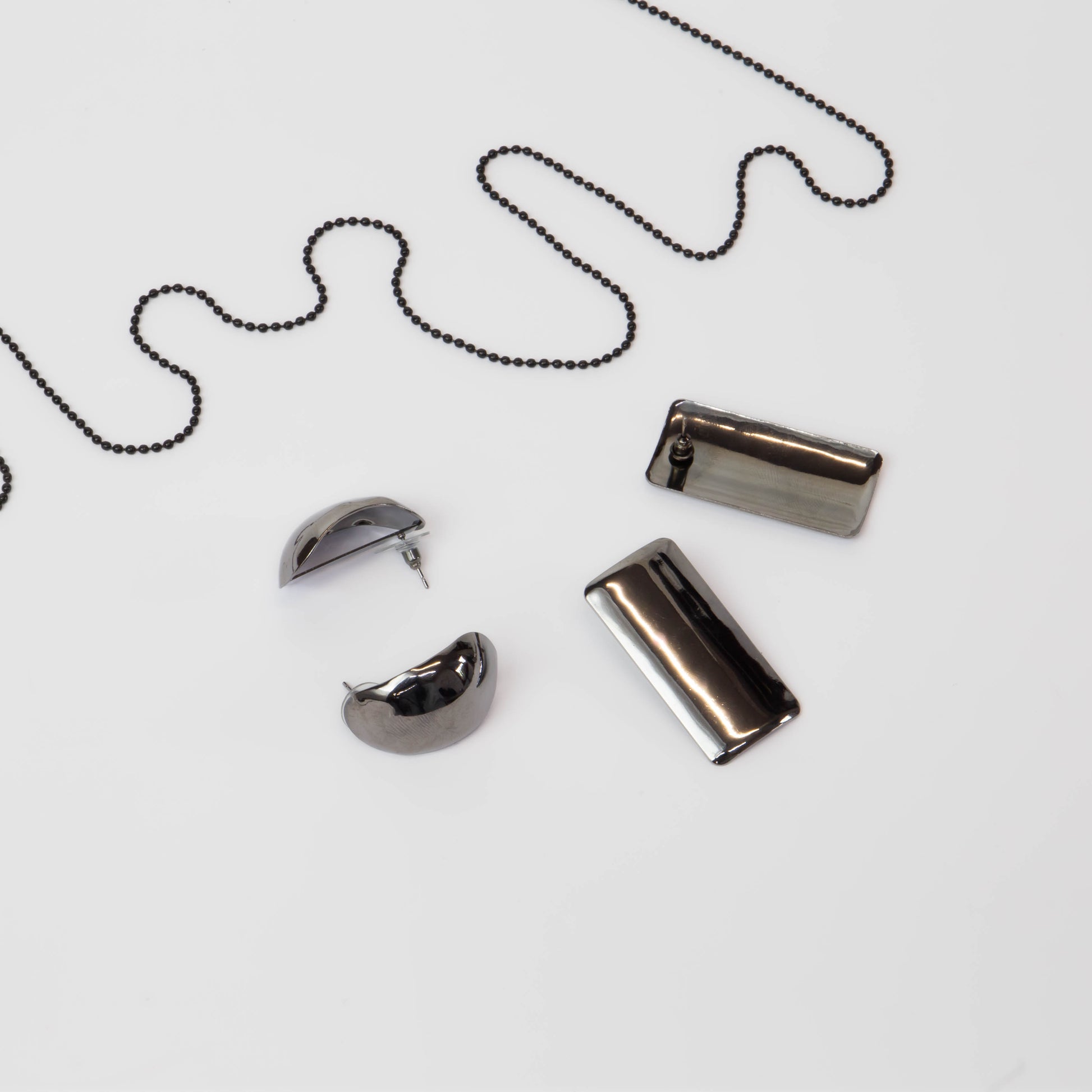Cercei metalici maximal chic, set 2 - Gri Antracit