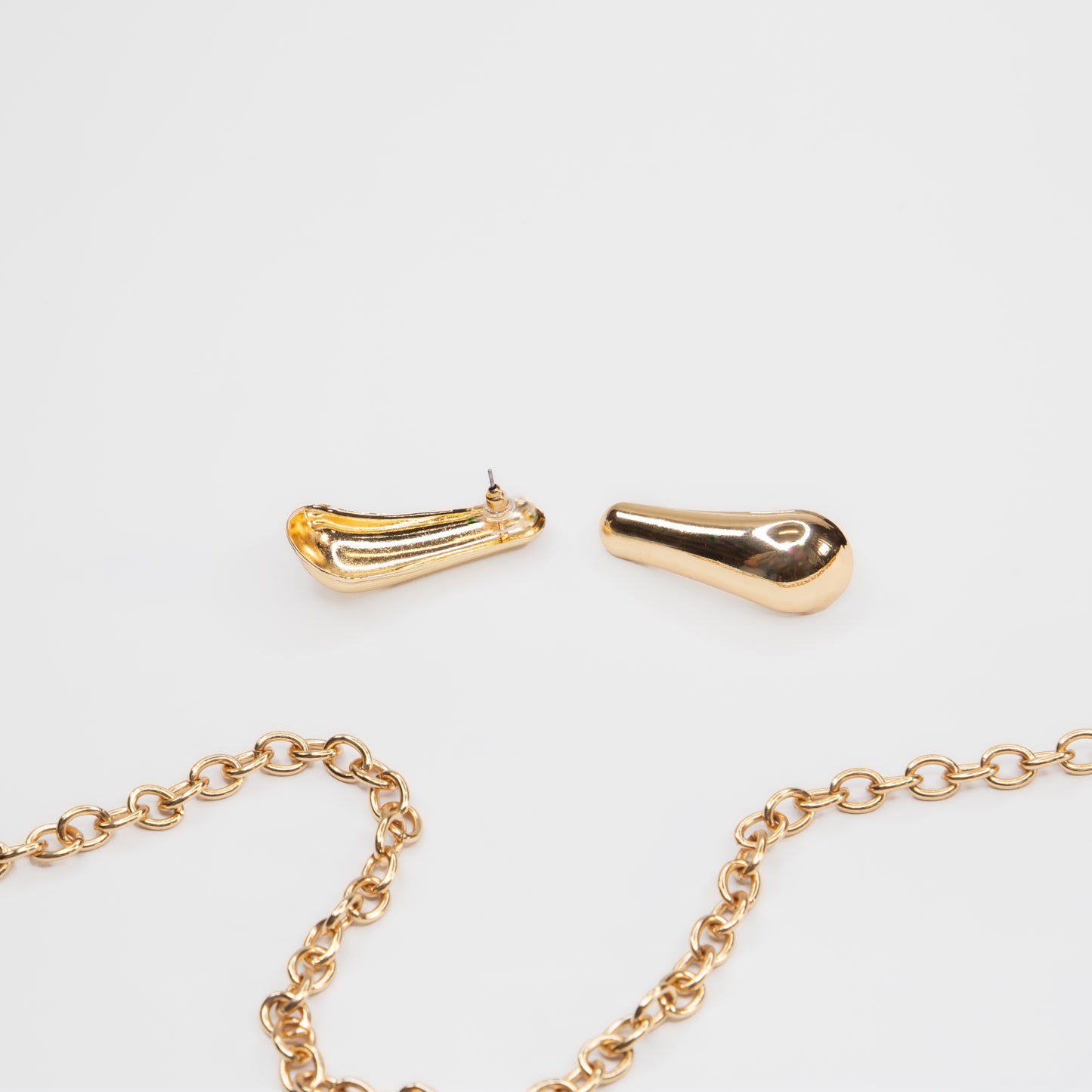 Cercei metalici Metallic Teardrop - Auriu