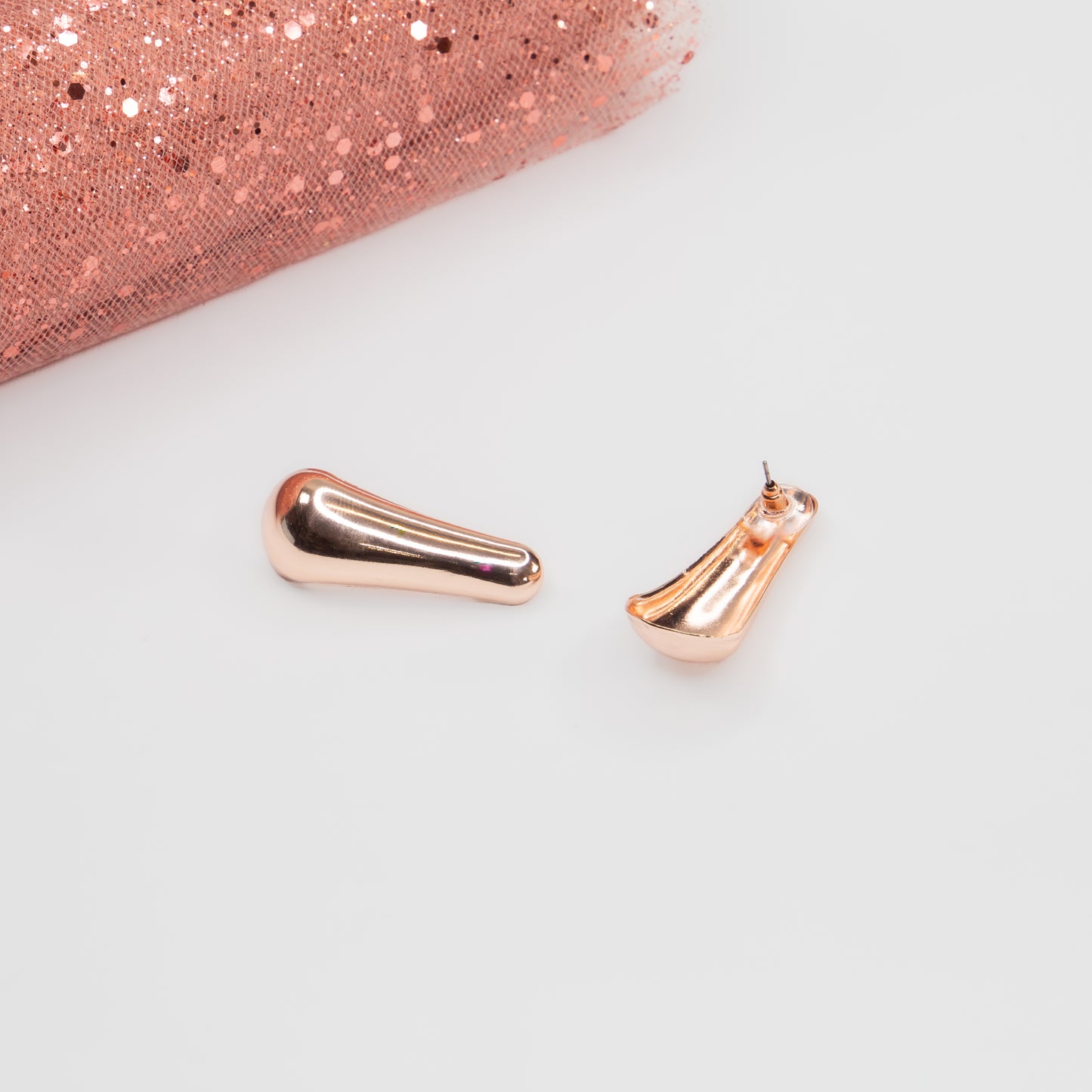Cercei metalici Metallic Teardrop - Rose Gold