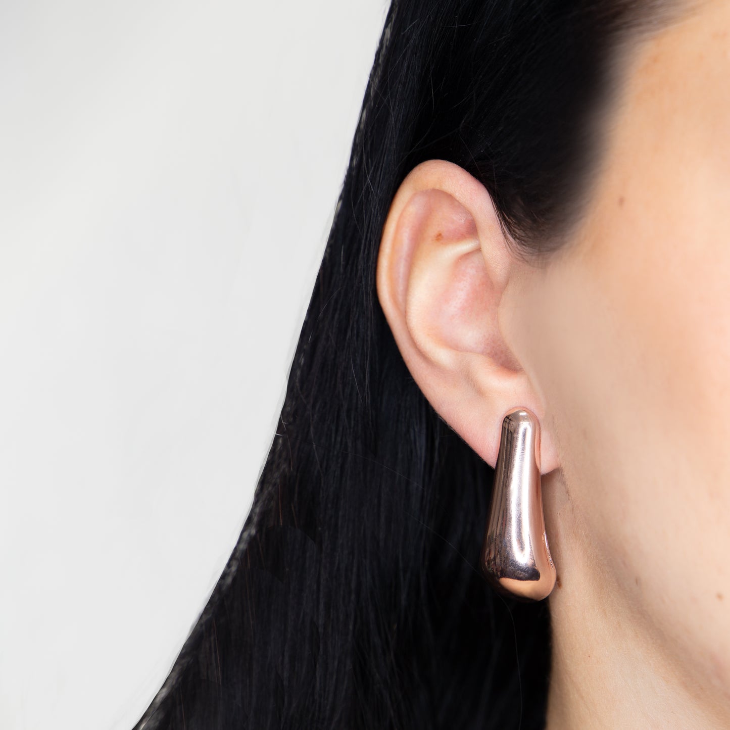 Cercei metalici Metallic Teardrop - Rose Gold
