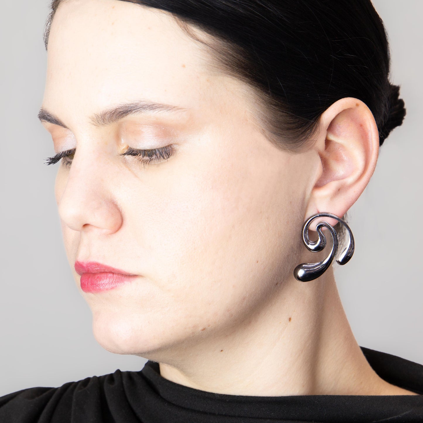 Cercei metalici milky way, set 2 - Gri Antracit