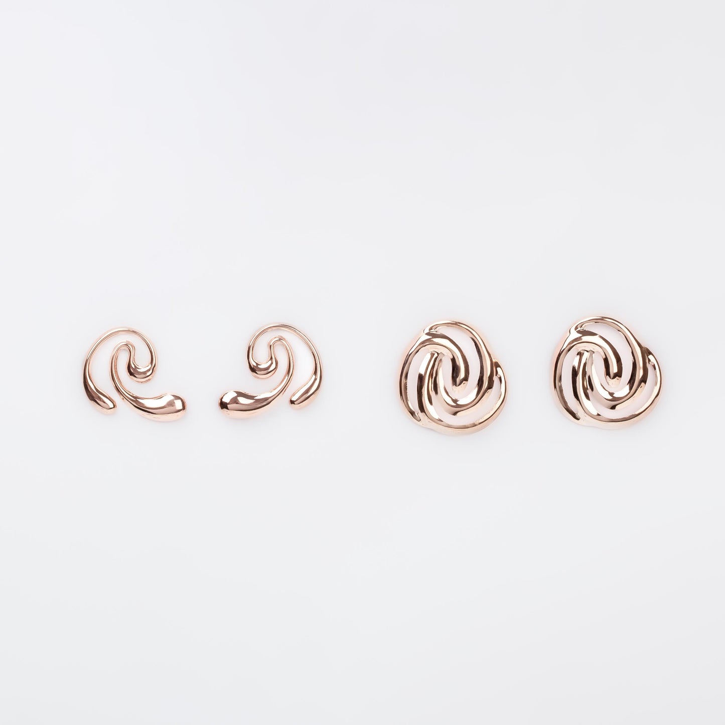 Cercei metalici milky way, set 2 - Rose Gold