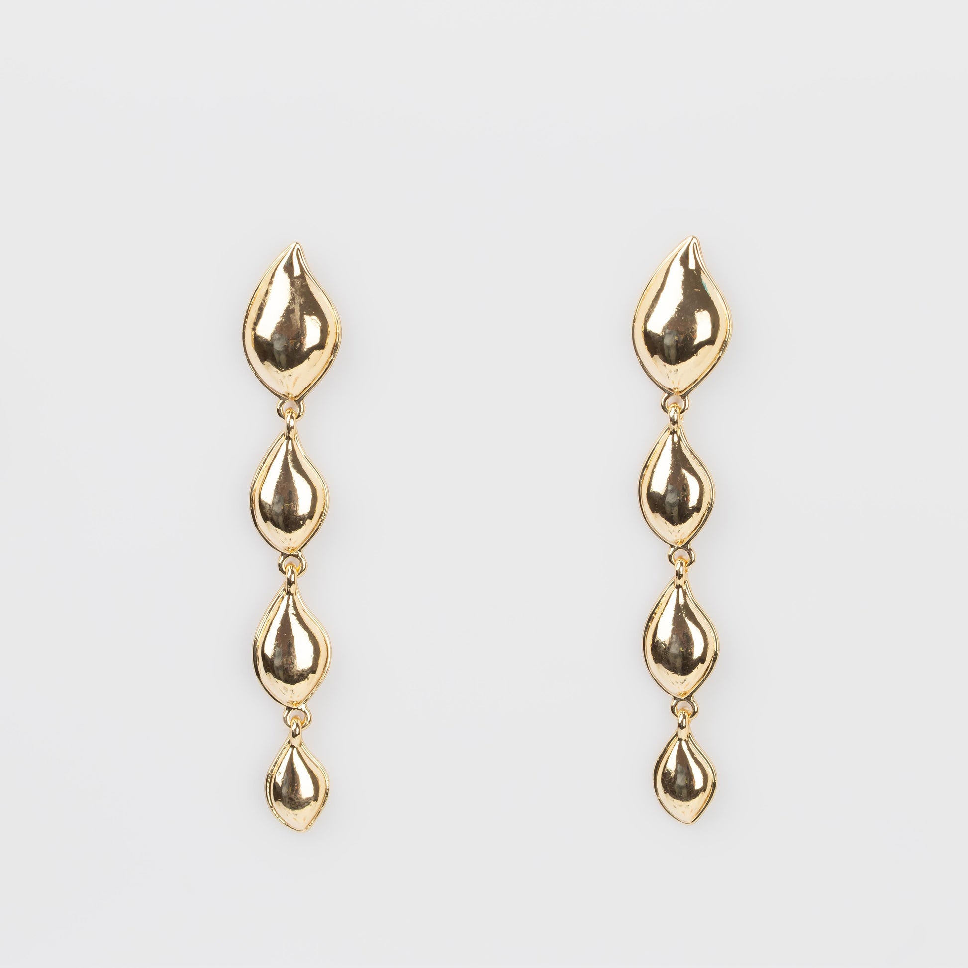 Cercei metalici modern chic, set 2 - Auriu