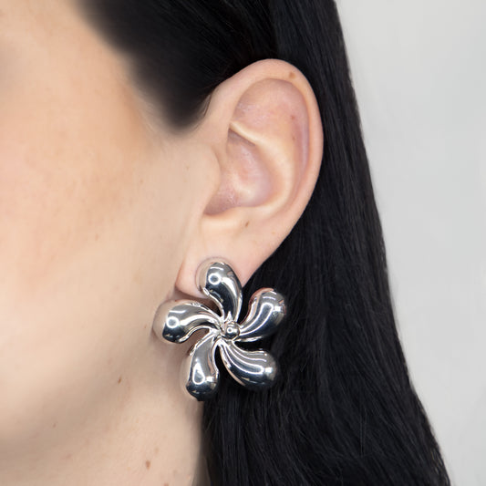 Cercei metalici Urban Bloom - Argintiu