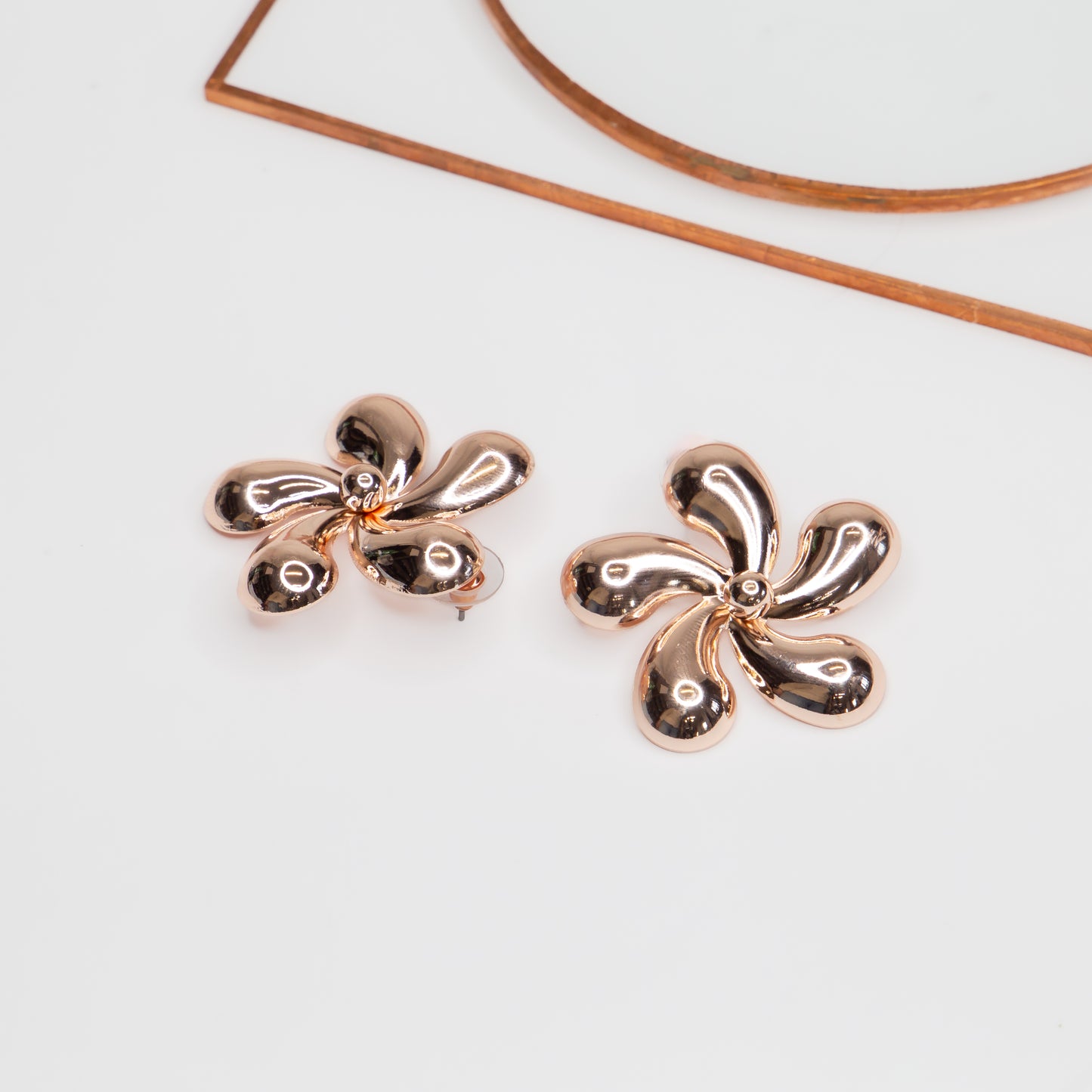 Cercei metalici Urban Bloom - Rose Gold