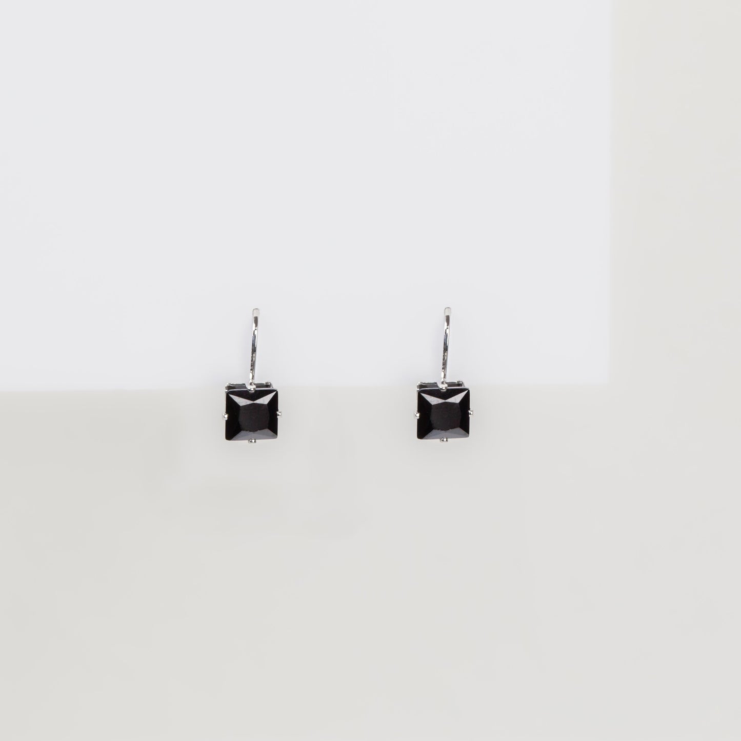 Cercei mici argintii cu pietre negre, set 2 - Love Letter