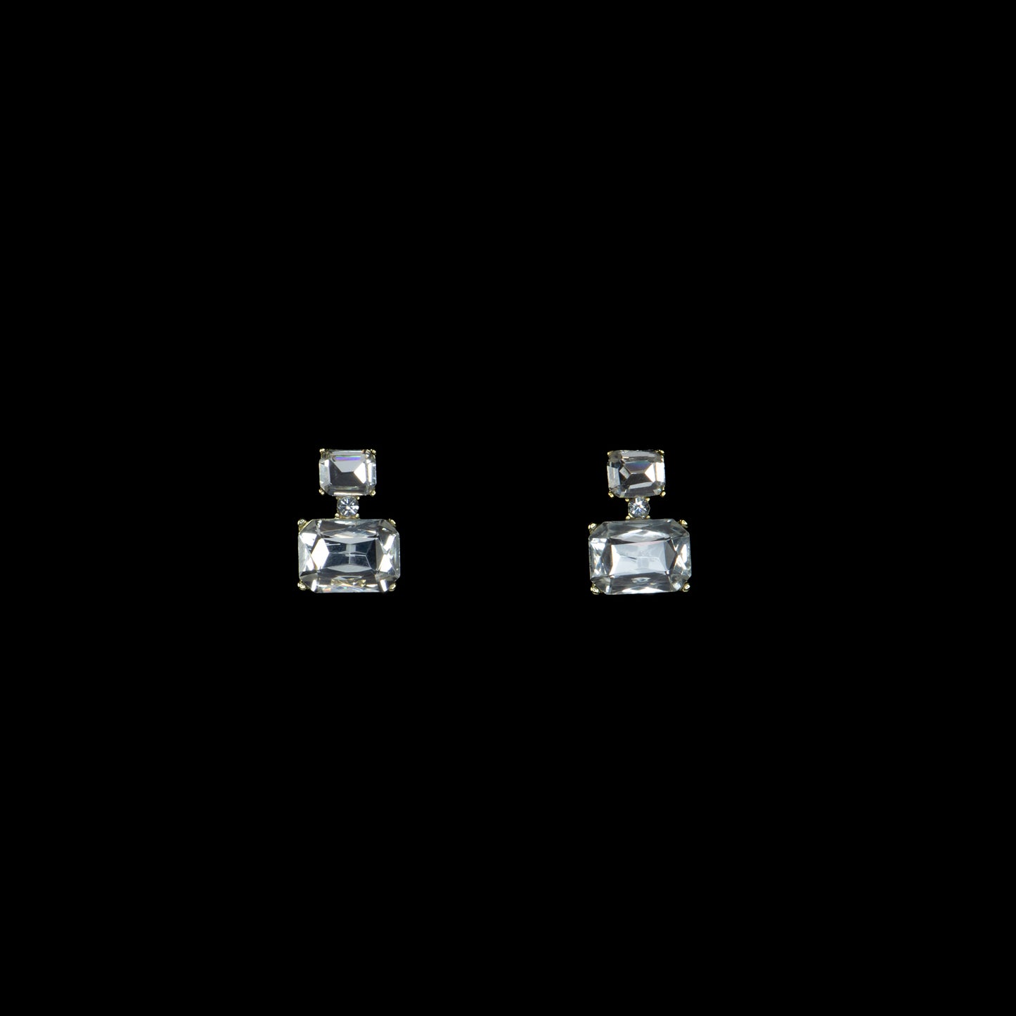 Cercei mici cu pietre fine, Elegant Blocks - Argintiu