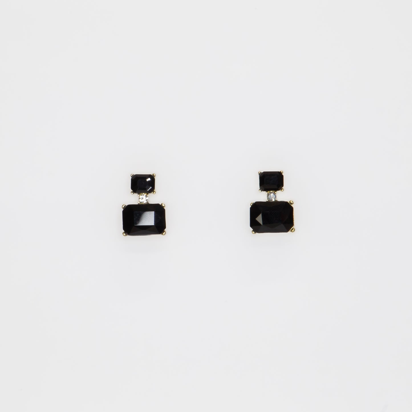Cercei mici cu pietre fine, Elegant Blocks - Negru