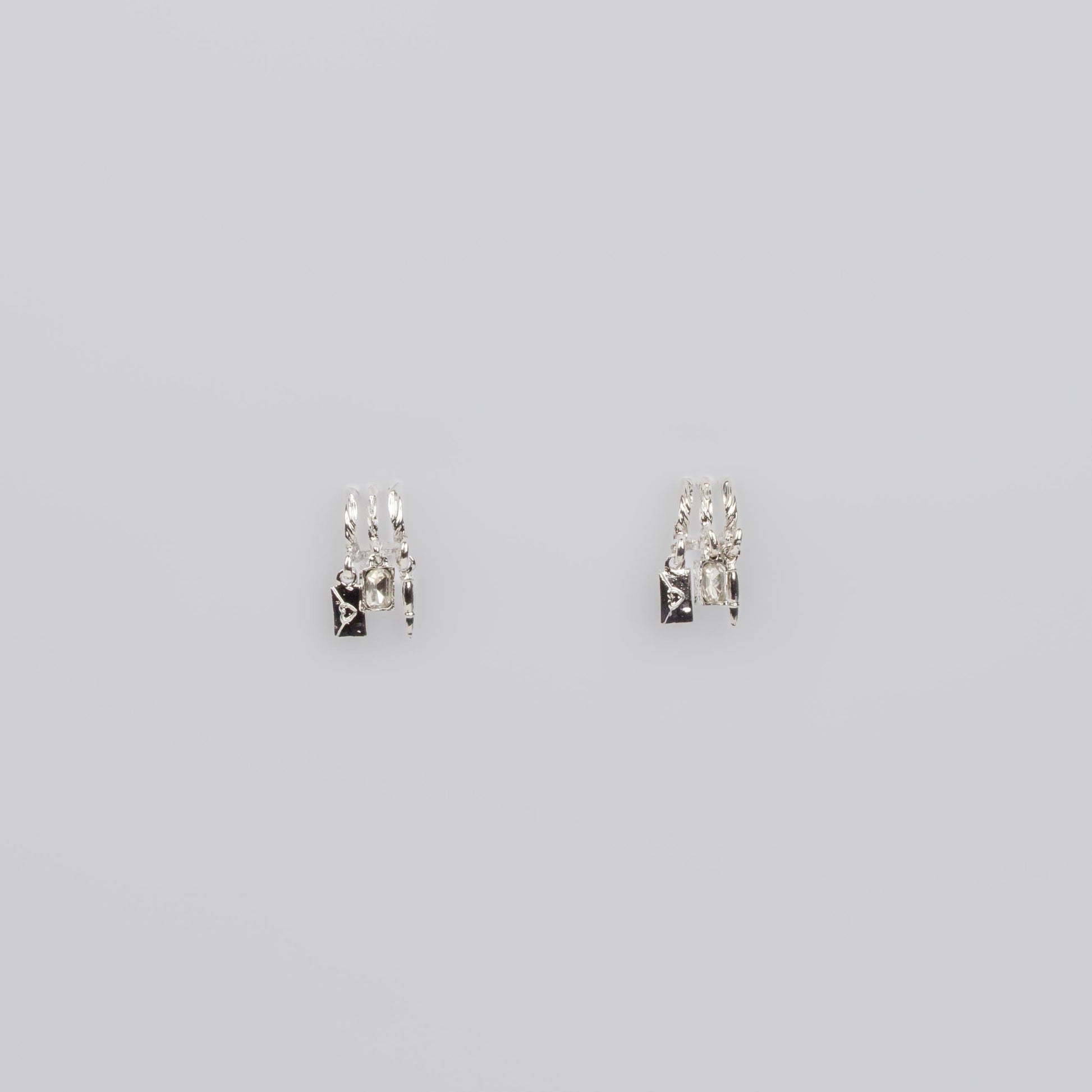 Cercei mici cu pietre și charm-uri, set 2 - Love Letter
