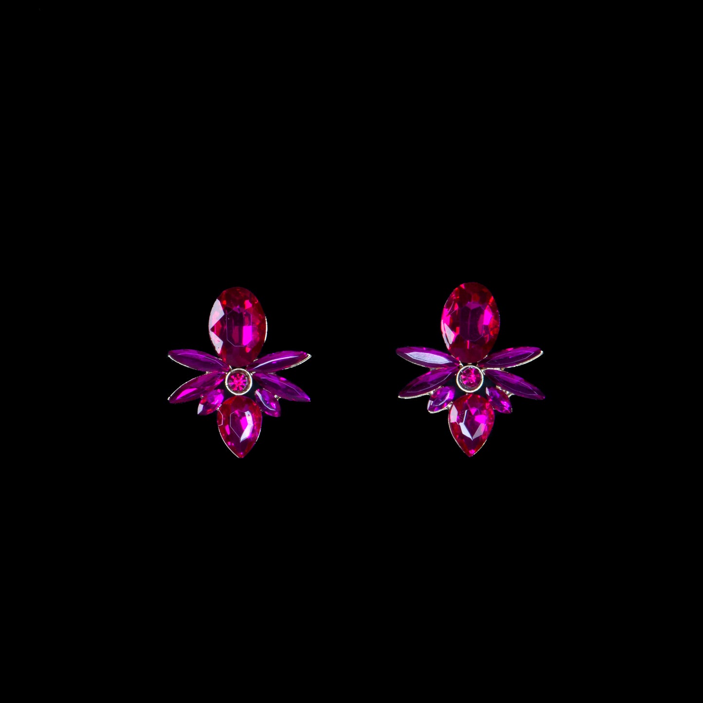 Cercei mici cu pietre strălucitoare, Timeless Shine - Magenta