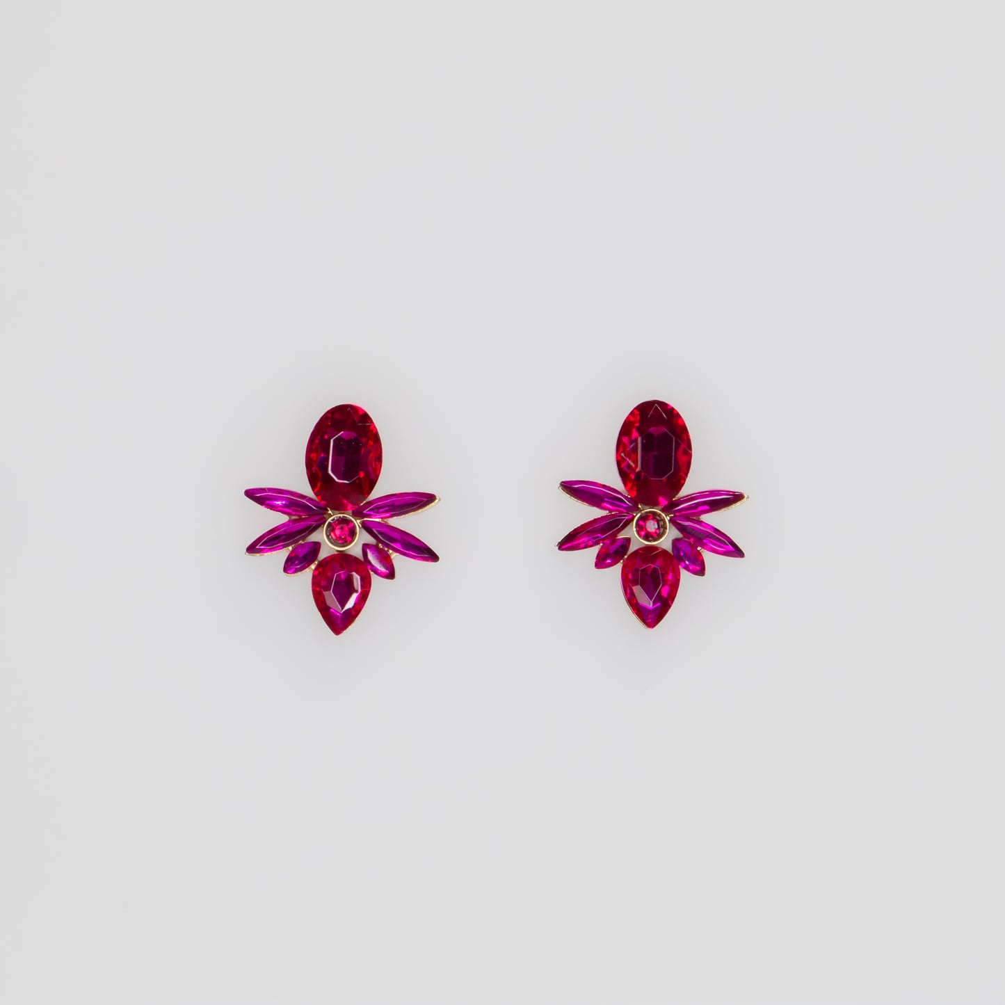 Cercei mici cu pietre strălucitoare, Timeless Shine - Magenta