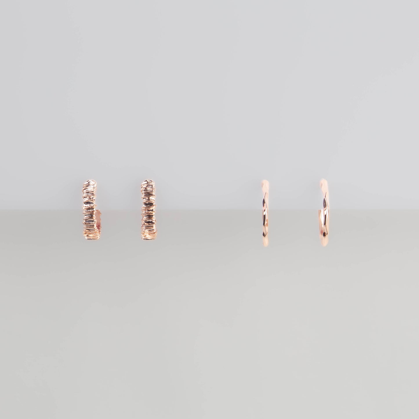 Cercei mici rotunzi decadence, set 2 - Rose Gold