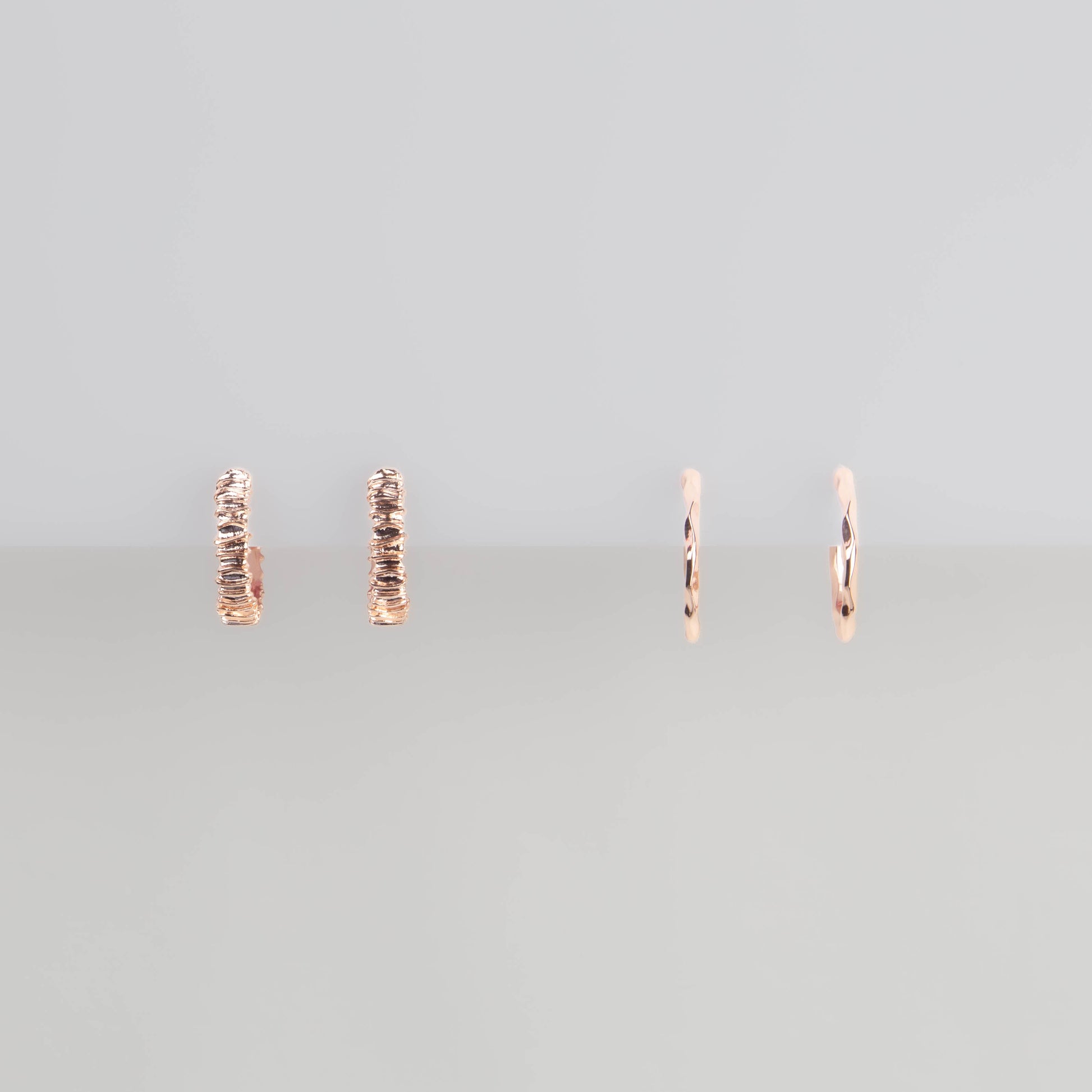 Cercei mici rotunzi decadence, set 2 - Rose Gold