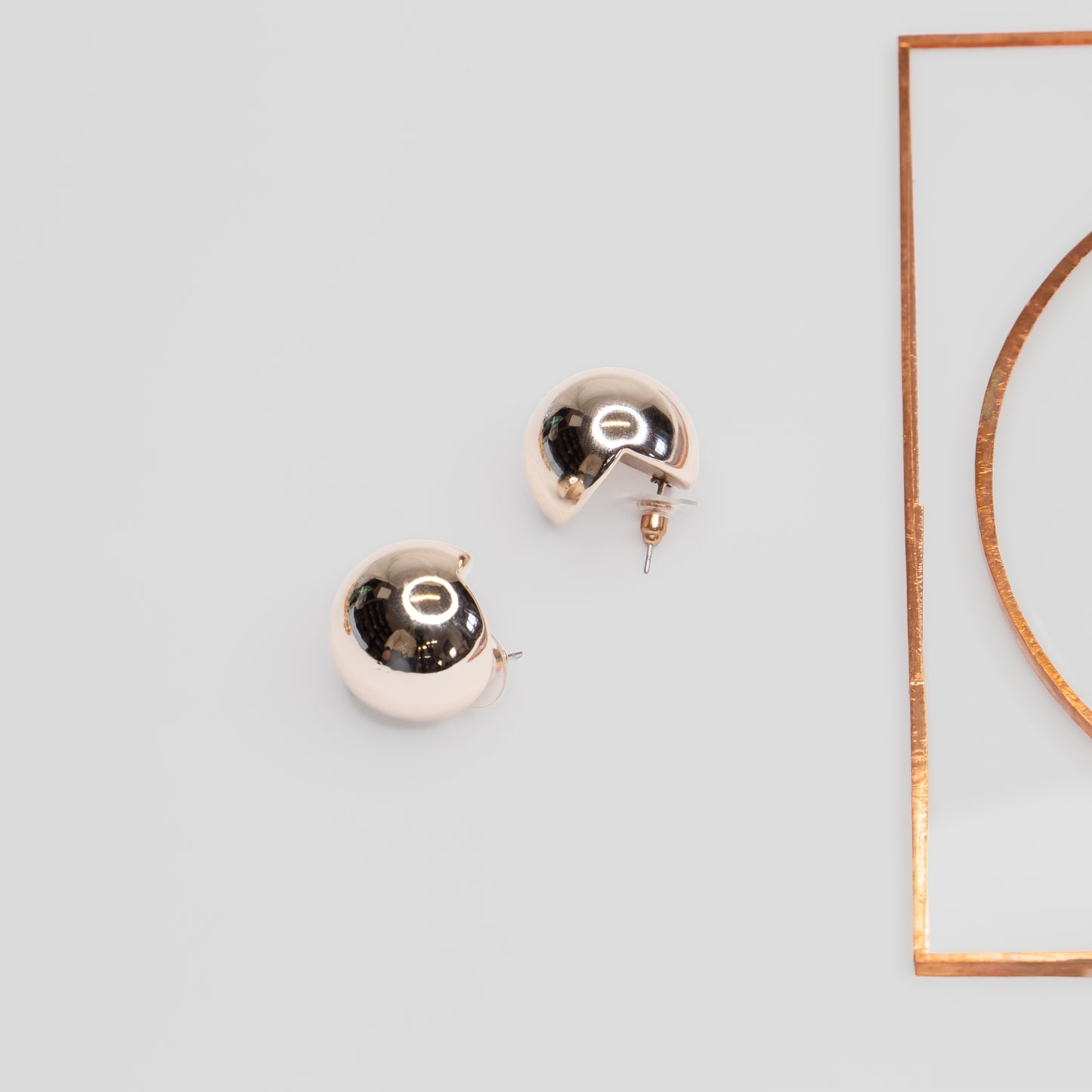 Cercei Mini Buton - Rose Gold