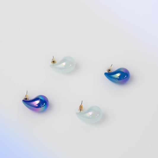 Cercei mochi neon, set 2 - Albastru