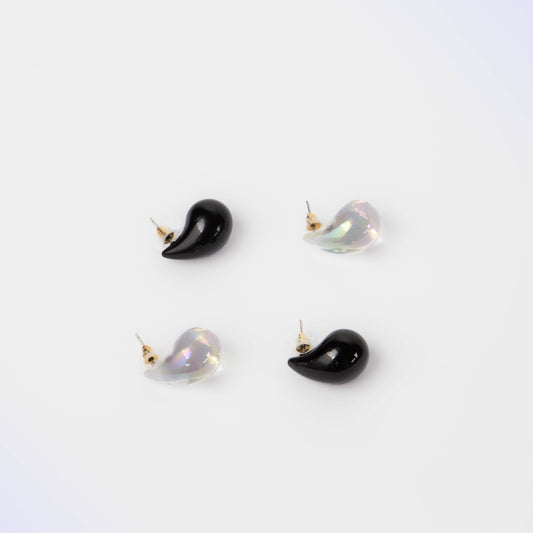 Cercei mochi neon, set 2 - Translucid, Negru