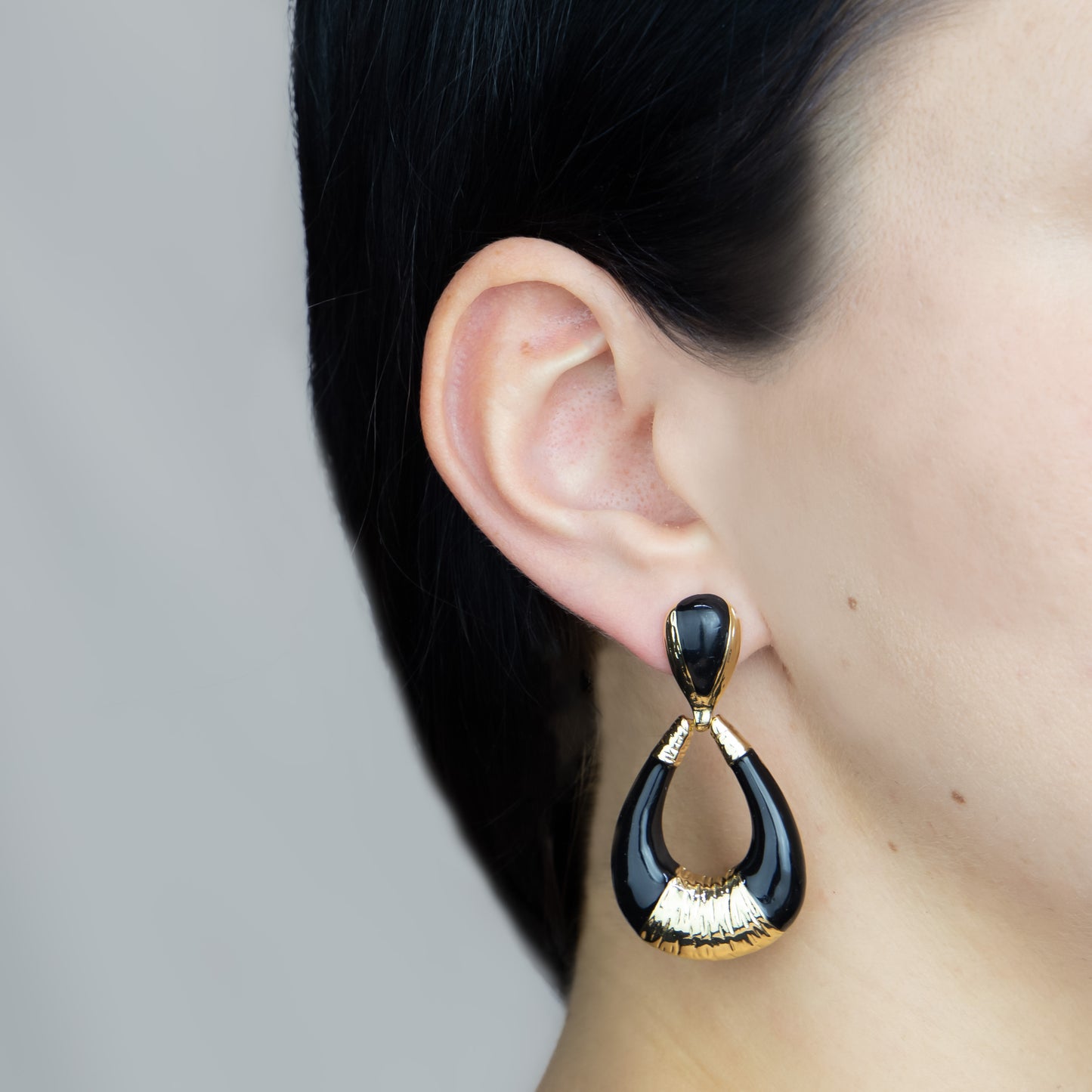 Cercei mythical gold  - Negru