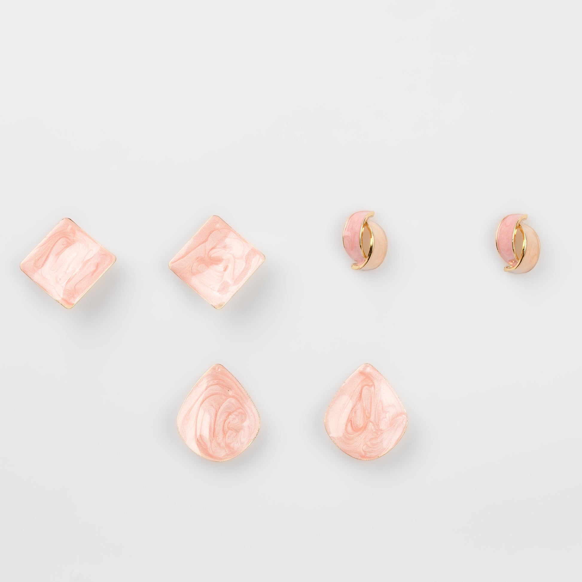 Cercei pudrat mix glossy & classy, set 3
