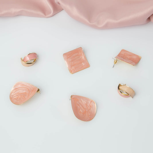 Cercei pudrat mix glossy & classy, set 3