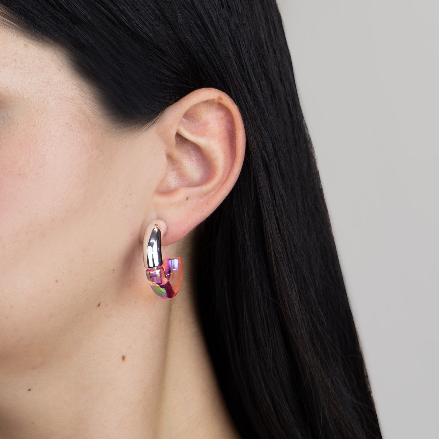 Cercei rotunzi aurora, set 2 - Pink Mix