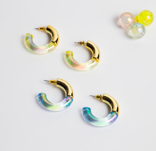 Cercei rotunzi aurora, set 2 - Solar Mix