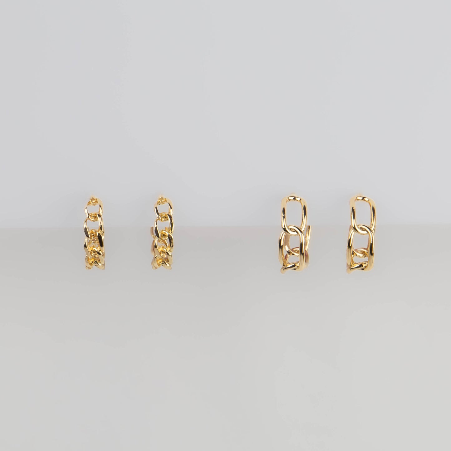 Cercei rotunzi chain elegance, set 2 - Auriu