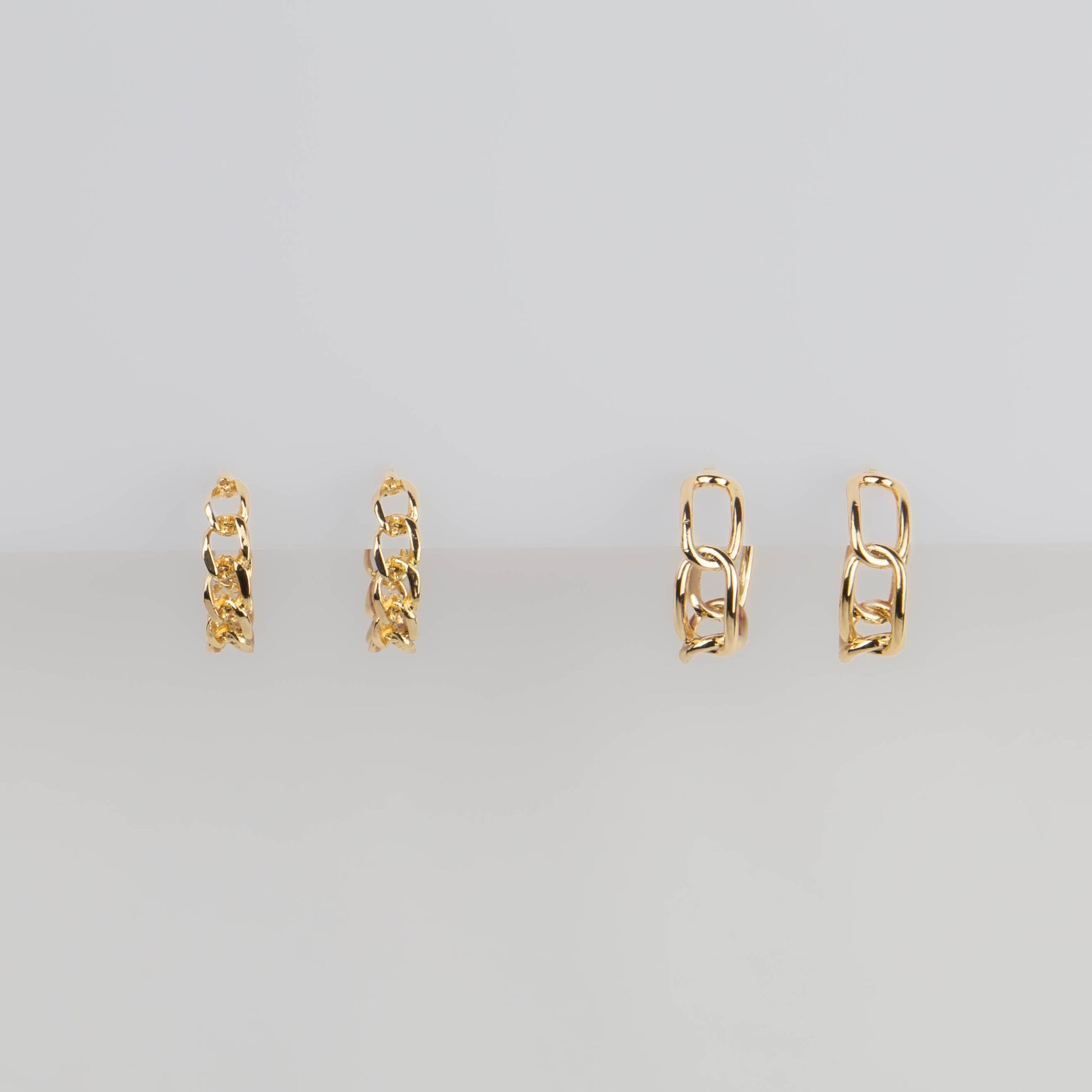 Cercei rotunzi chain elegance, set 2 - Auriu