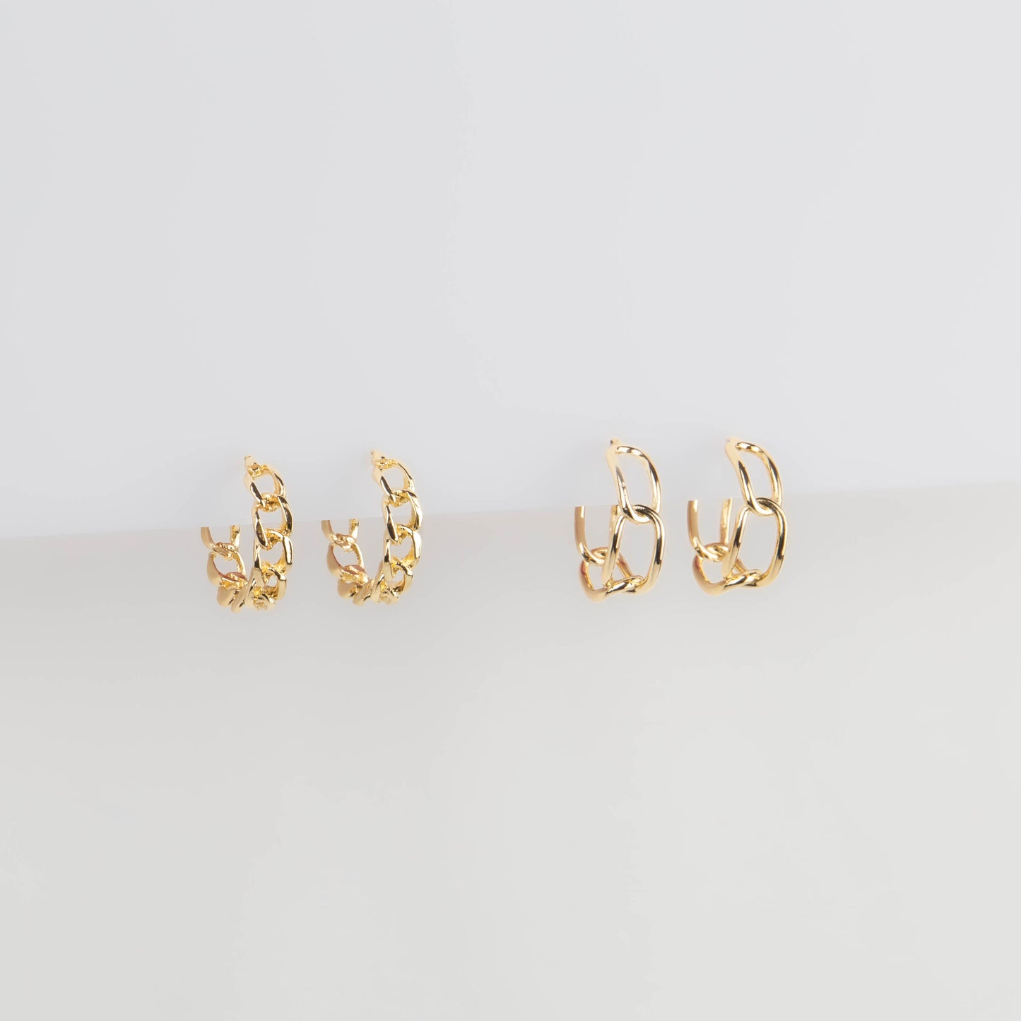Cercei rotunzi chain elegance, set 2 - Auriu