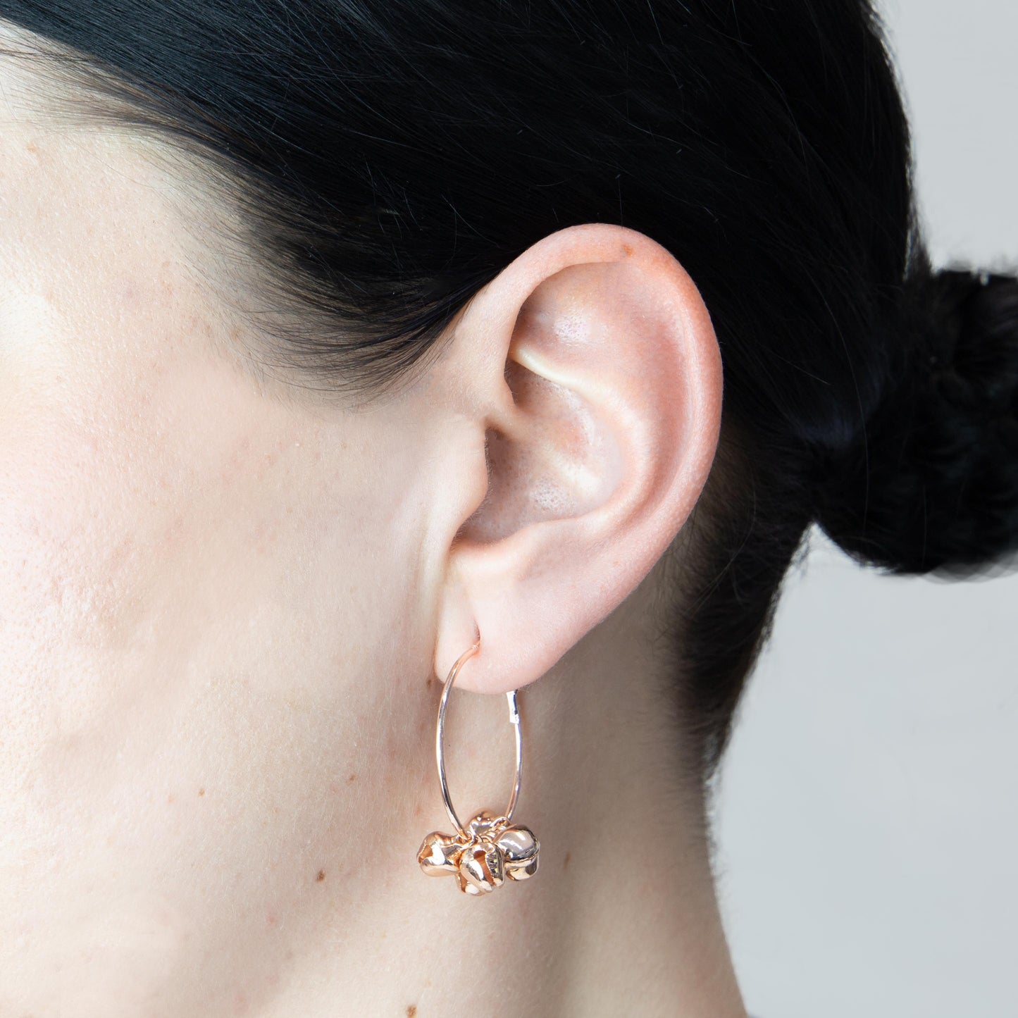 Cercei rotunzi cu zorzoane, set 2 - Rose Gold
