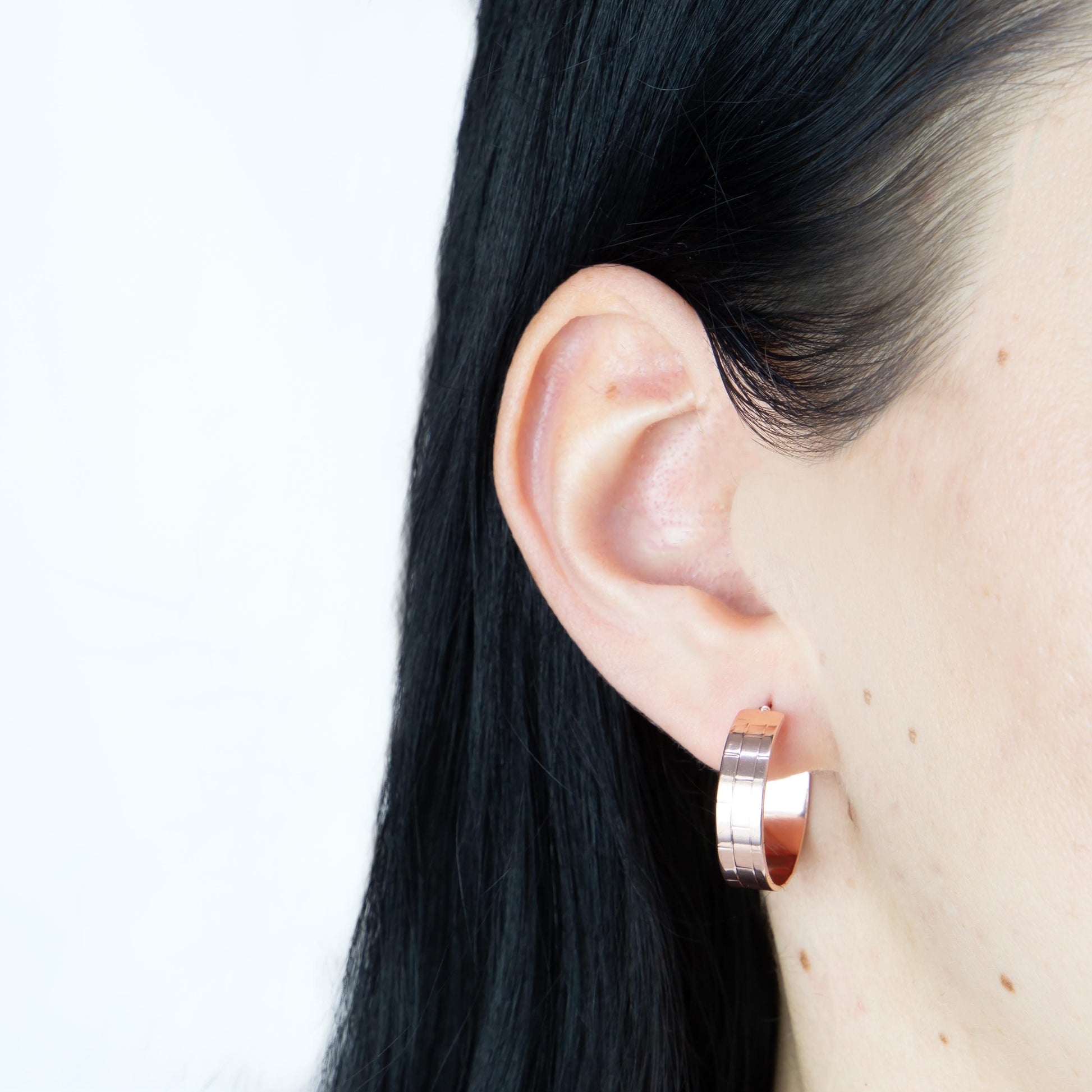 Cercei rotunzi minimal chic, set 3 - Rose Gold