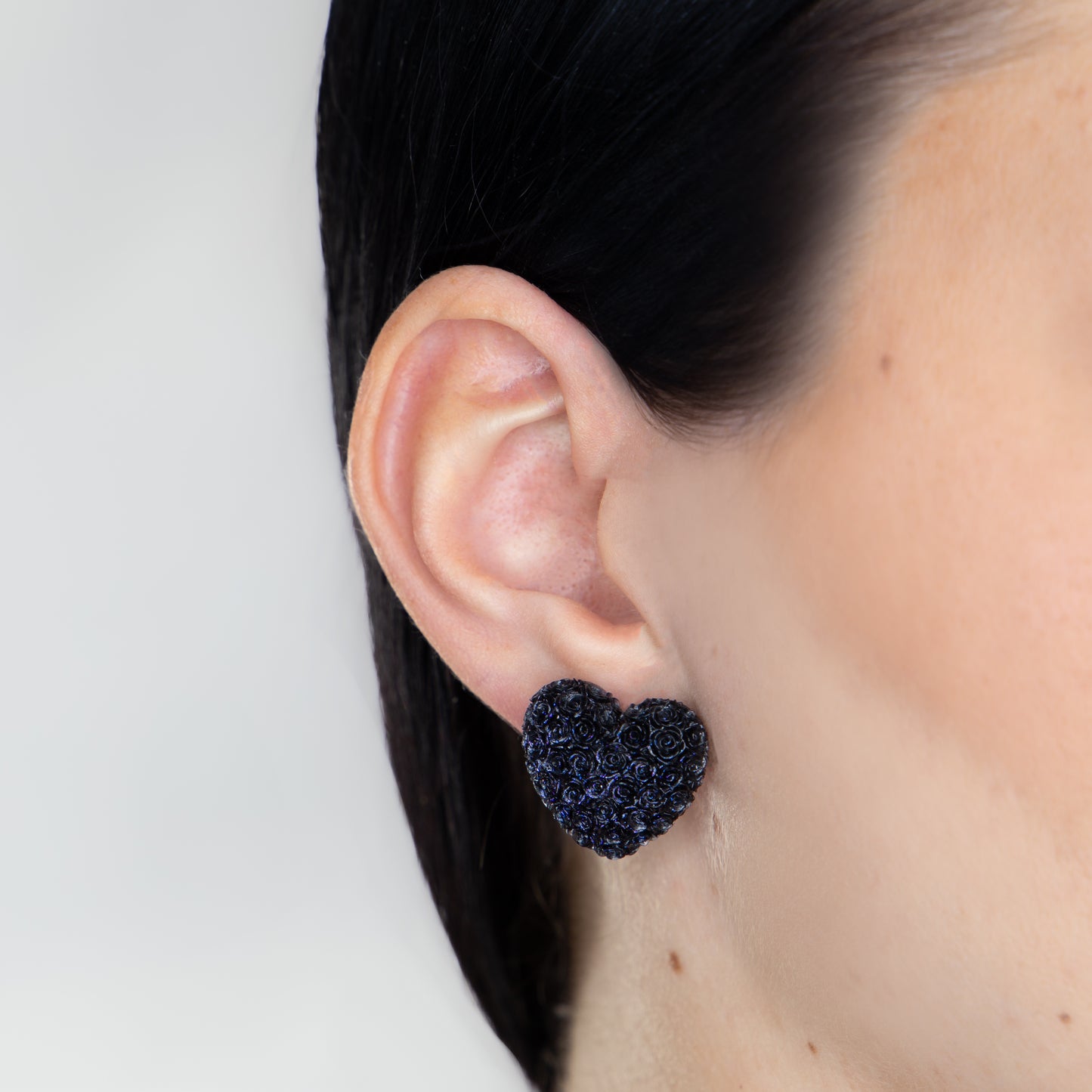 Cercei Royal Rose Heart - Negru