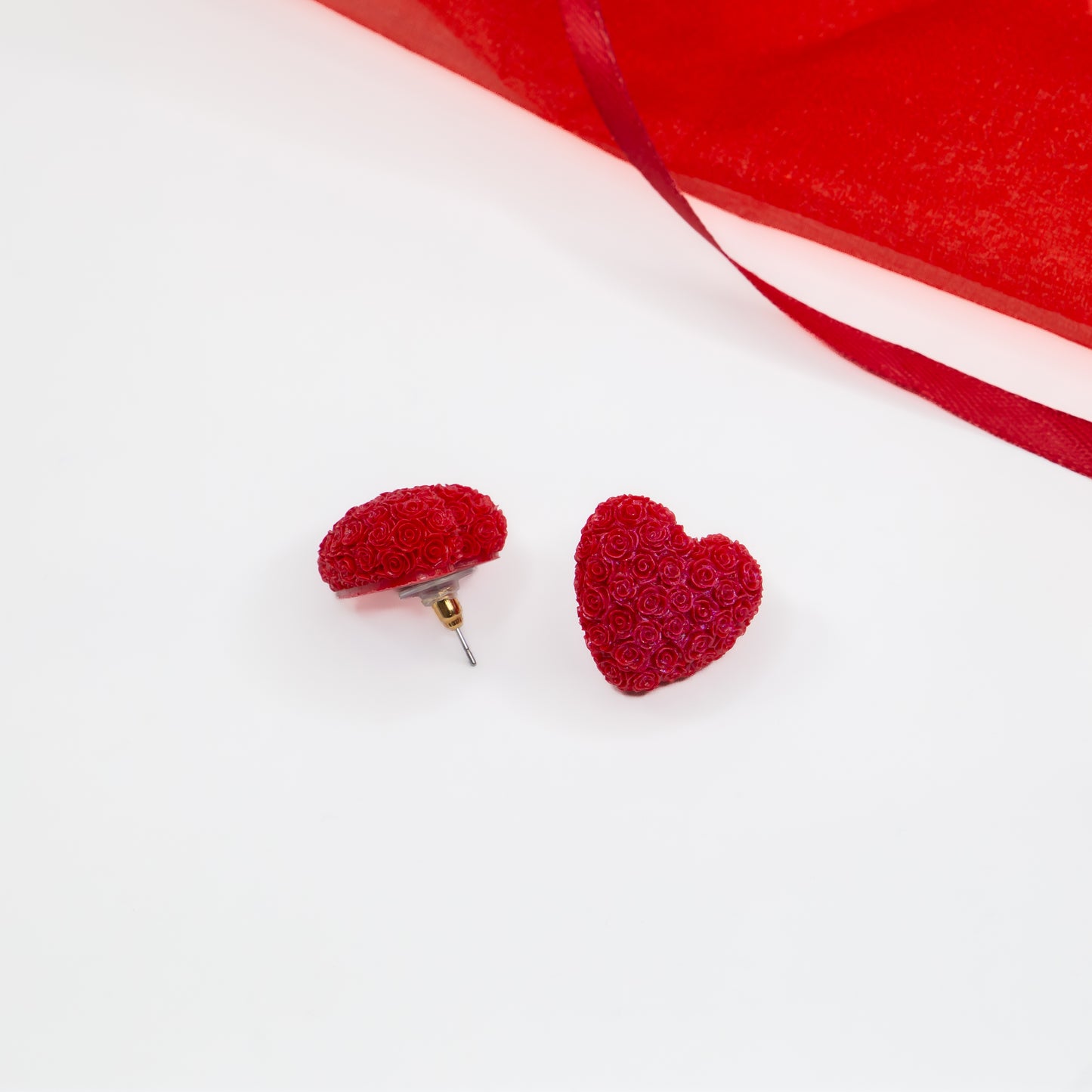 Cercei Royal Rose Heart - Roșu
