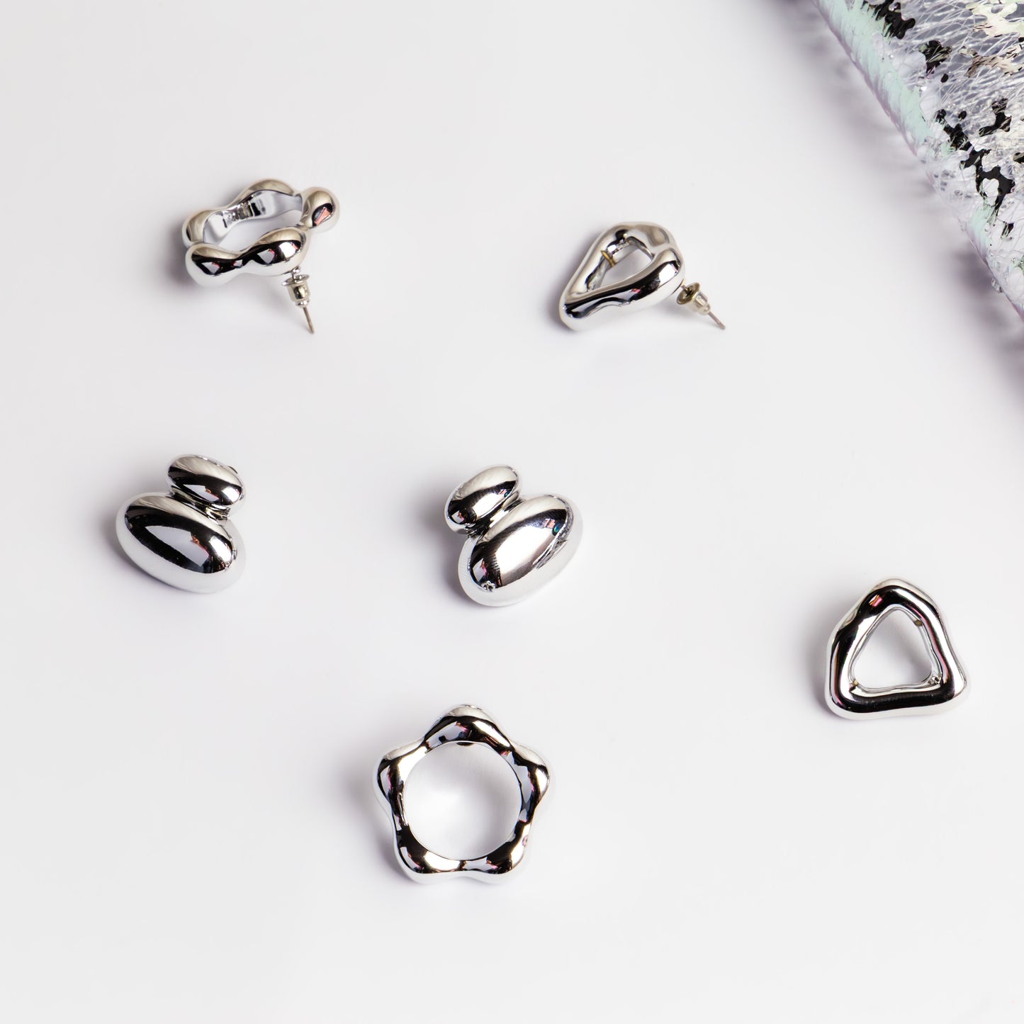 Cercei shape harmony, set 3 - Argintiu