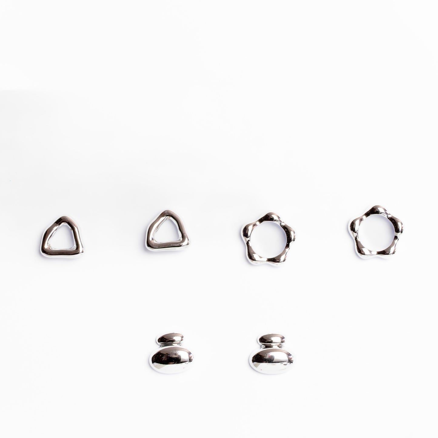 Cercei shape harmony, set 3 - Argintiu