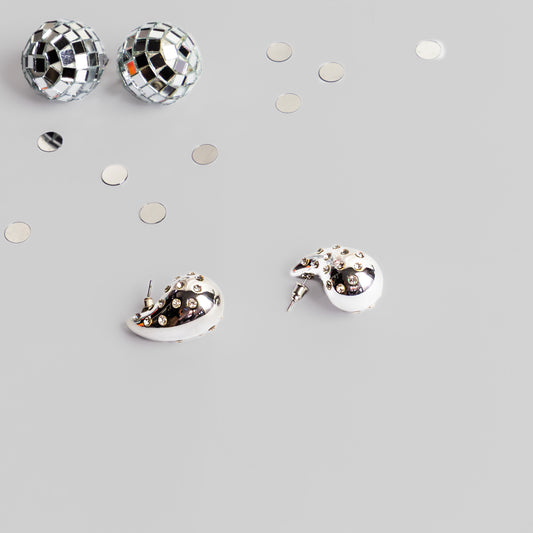 Cercei sparkling drop cu pietre - Arginitu