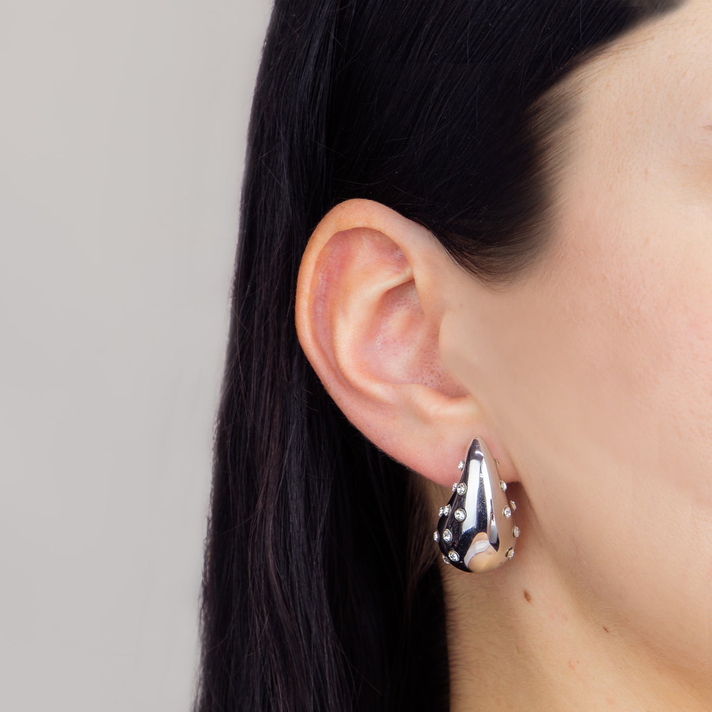 Cercei sparkling drop cu pietre - Arginitu
