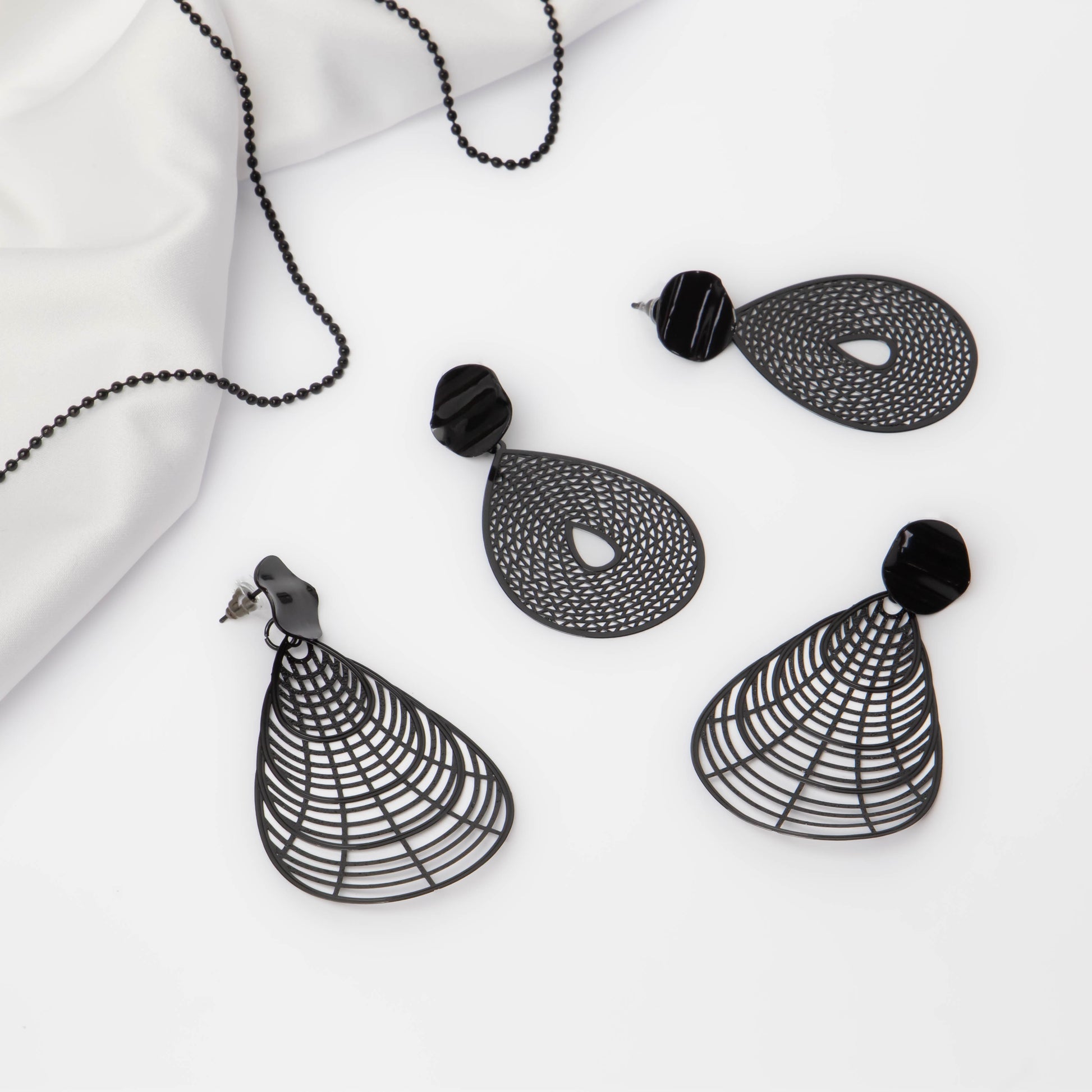 Cercei spider web ușori, set 2 - Negru