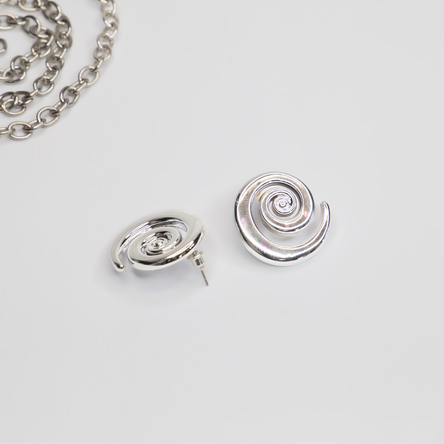 Cercei Spiral Chic - Argintiu