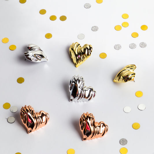 Cercei sweet hearts, set 3 - Auriu, Rose Gold, Argintiu