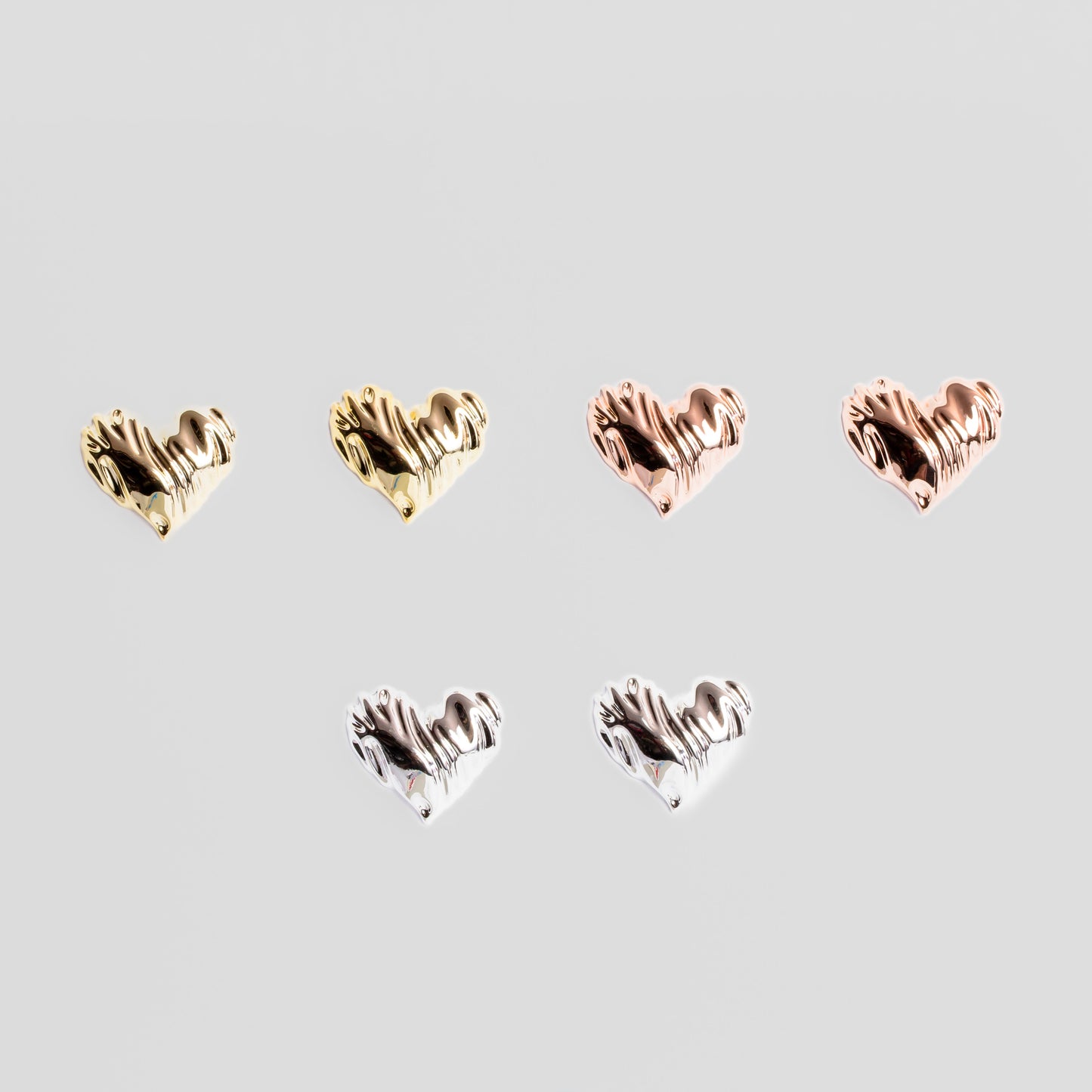 Cercei sweet hearts, set 3 - Auriu, Rose Gold, Argintiu
