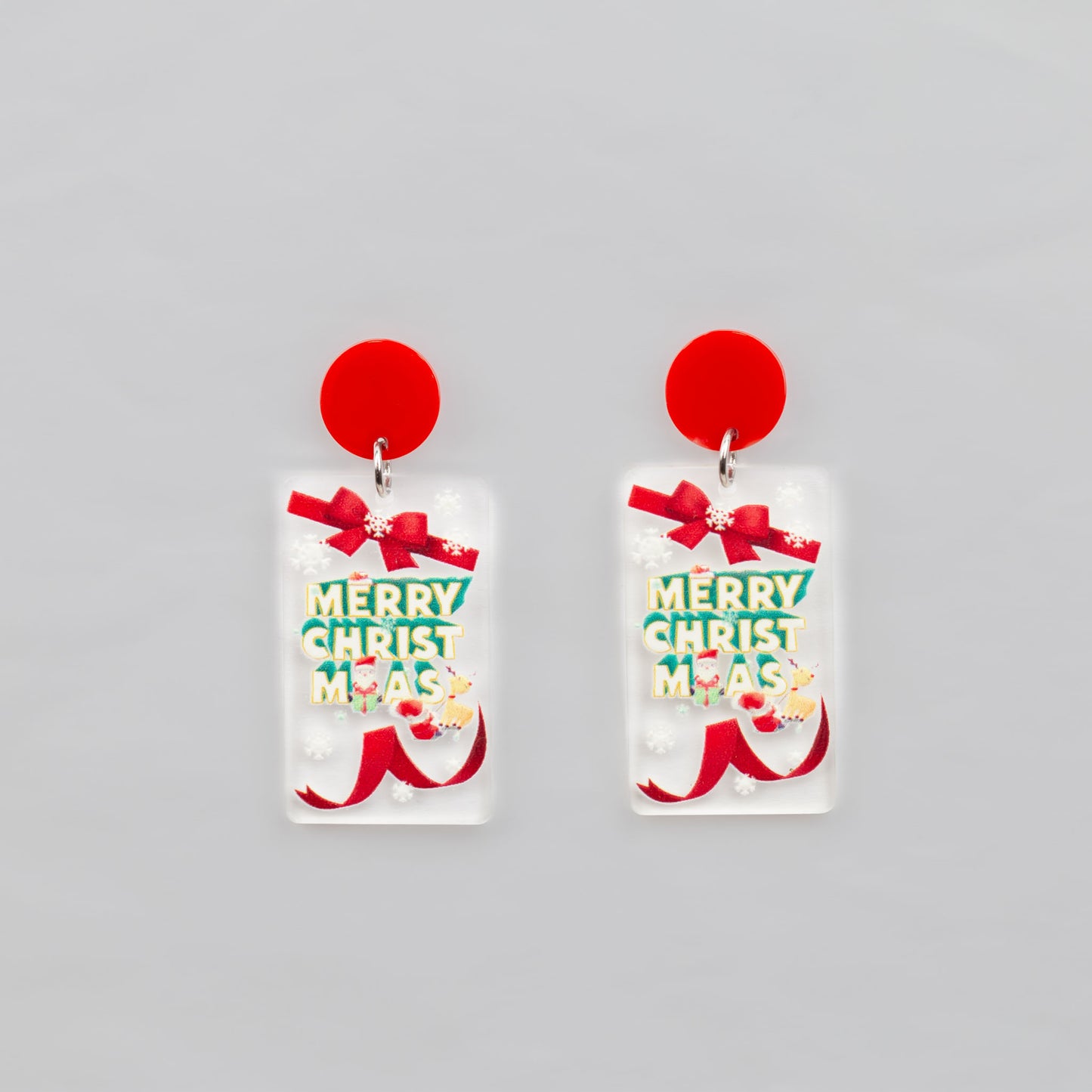 Cercei transparenți Merry Christmas