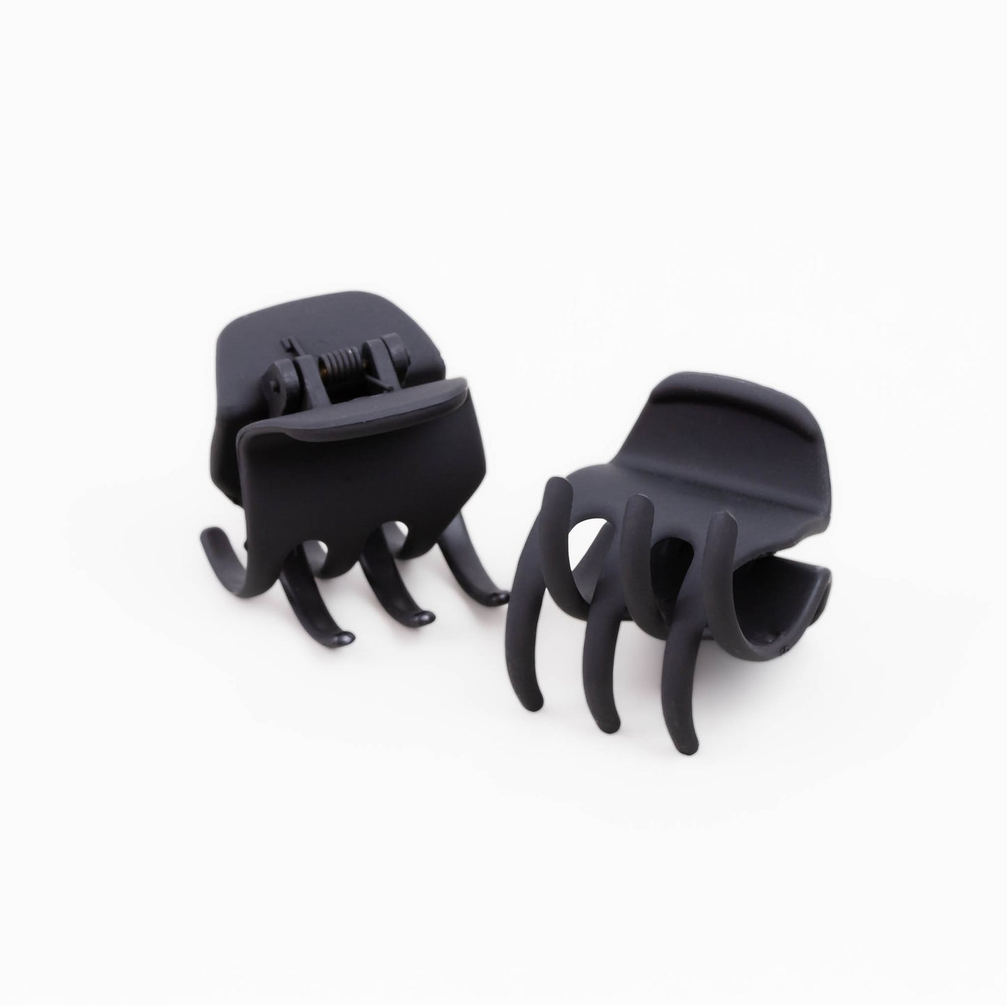 Clame de păr mici simple cu textură de silicon, set 2 buc - Negru