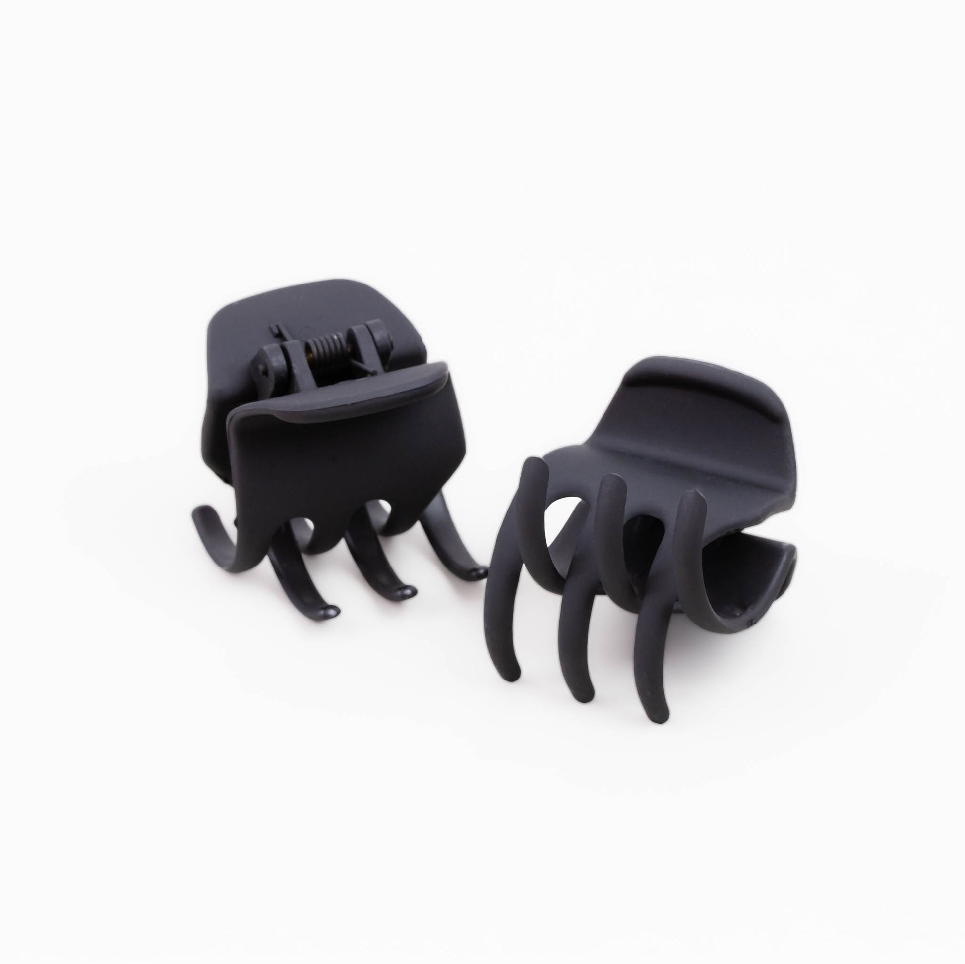 Clame de păr mici simple cu textură de silicon, set 2 buc - Negru